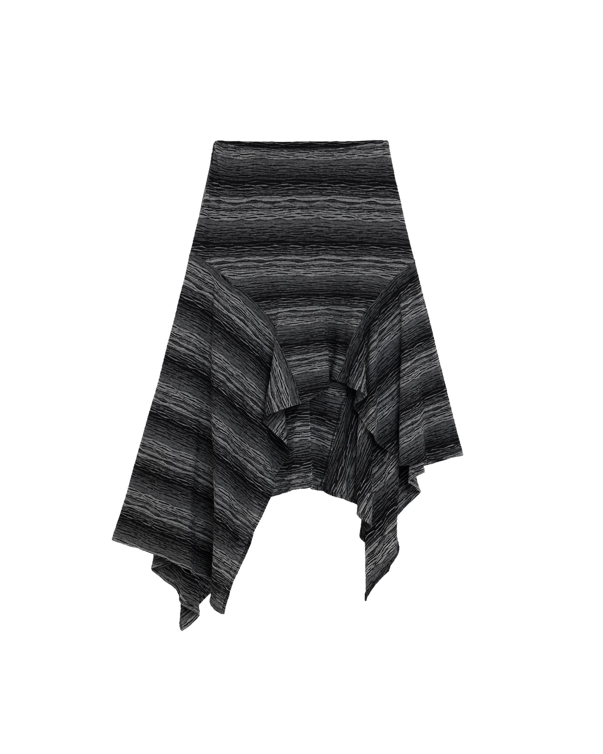 Falda asimétrica punto - Desigual - Negro Negro-5