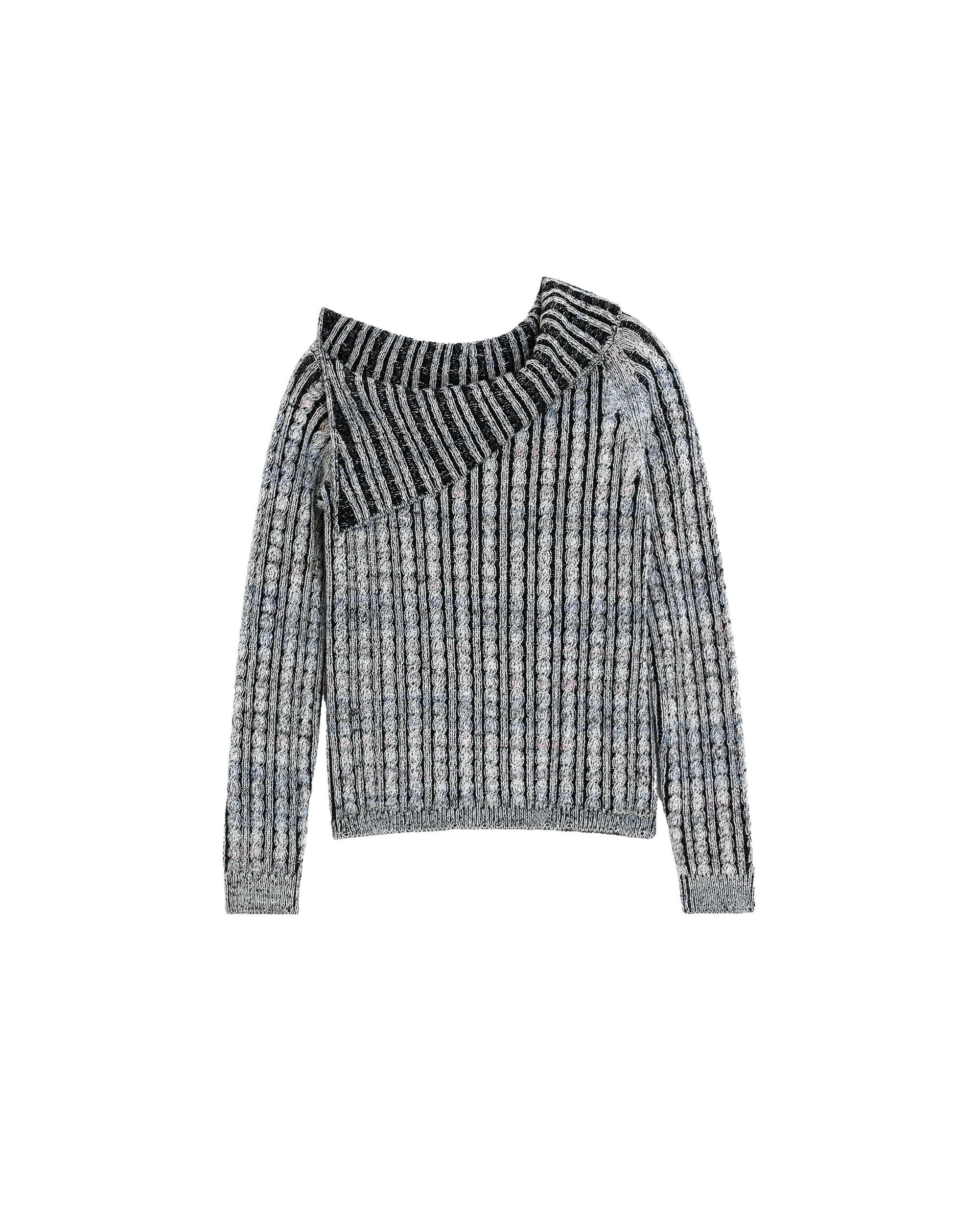 Jersey de mujer cuello barco canalé - Desigual - Negro Negro-5