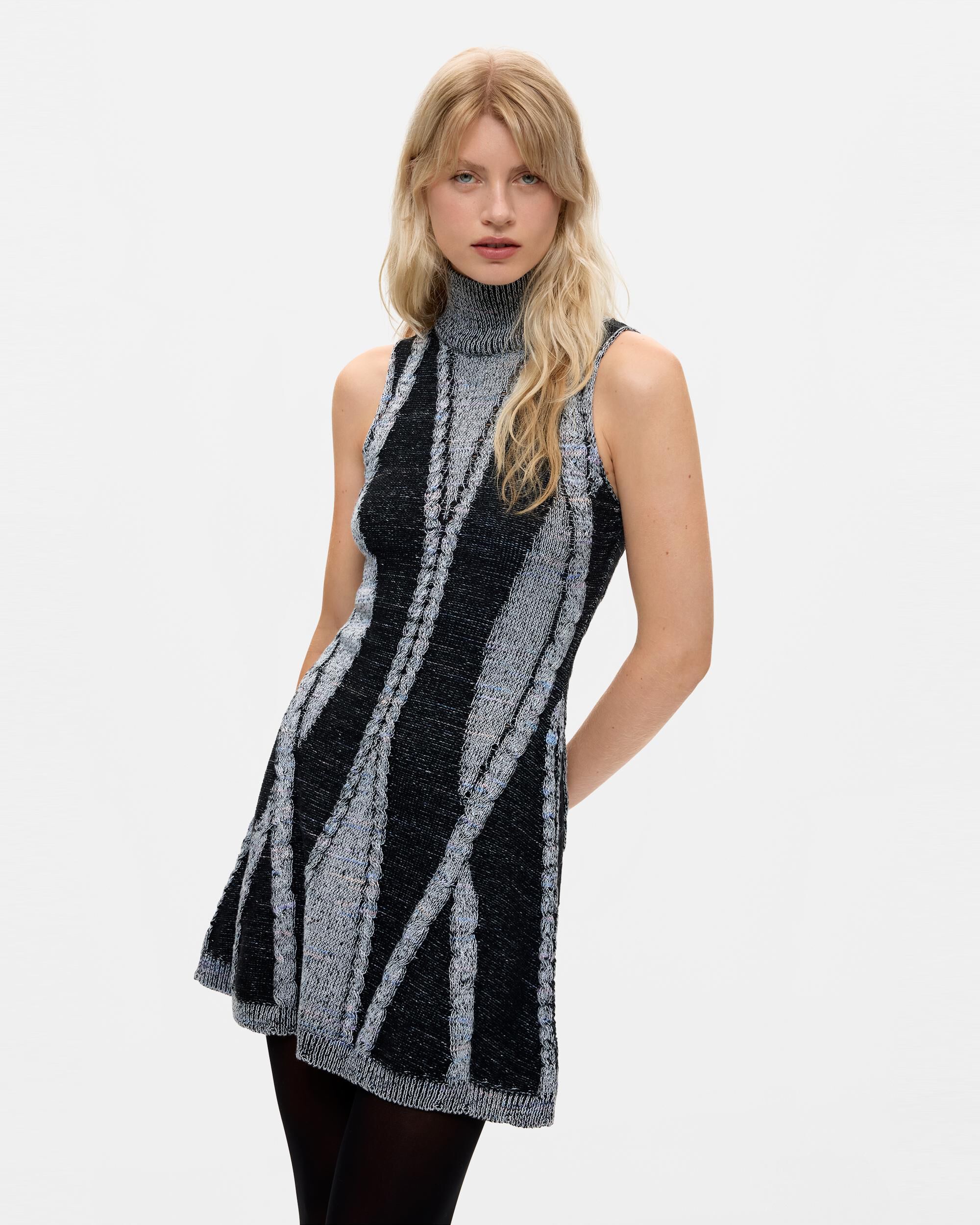 Vestido cuello alto punto - Desigual - Negro Negro-2