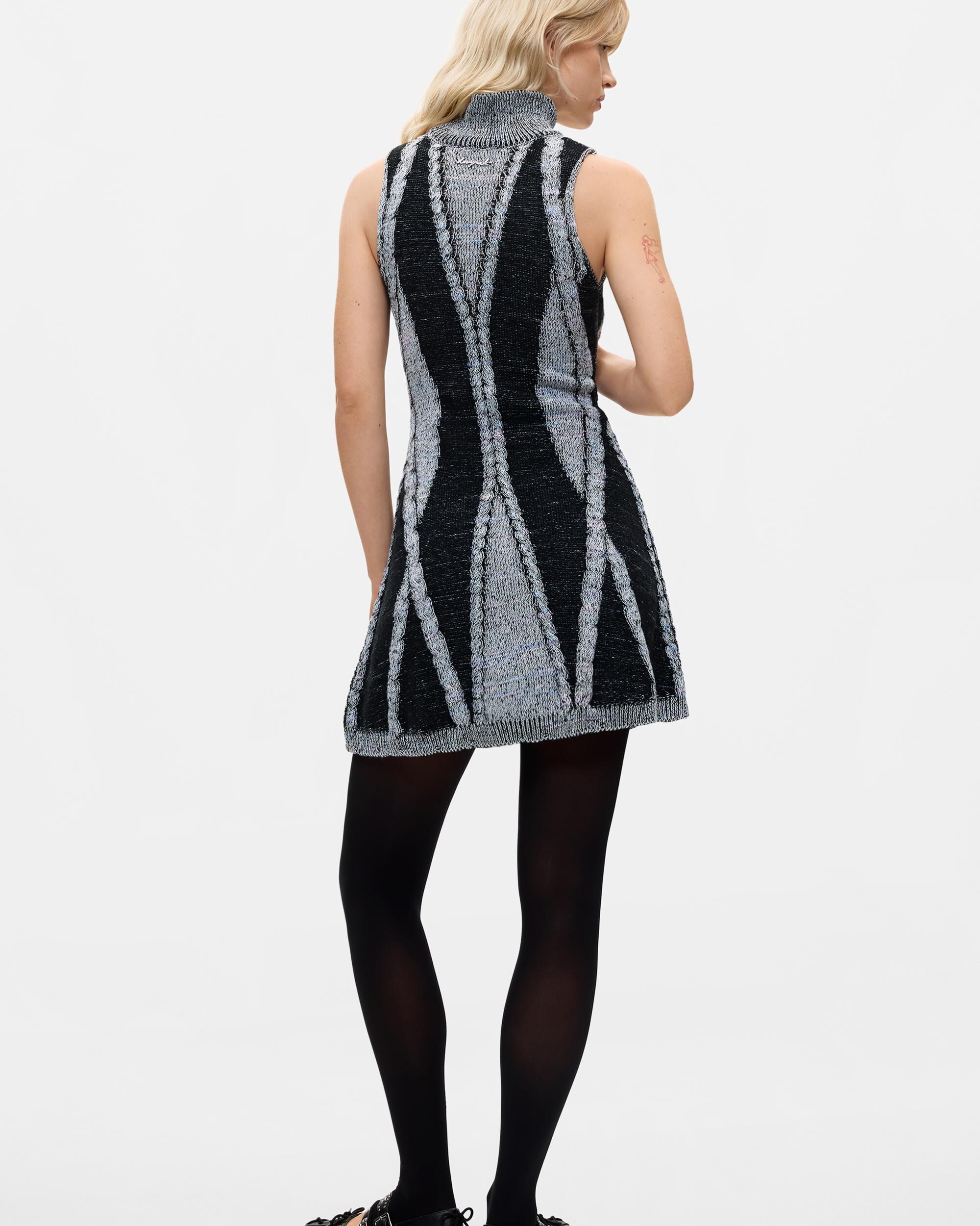 Vestido cuello alto punto - Desigual - Negro Negro-3