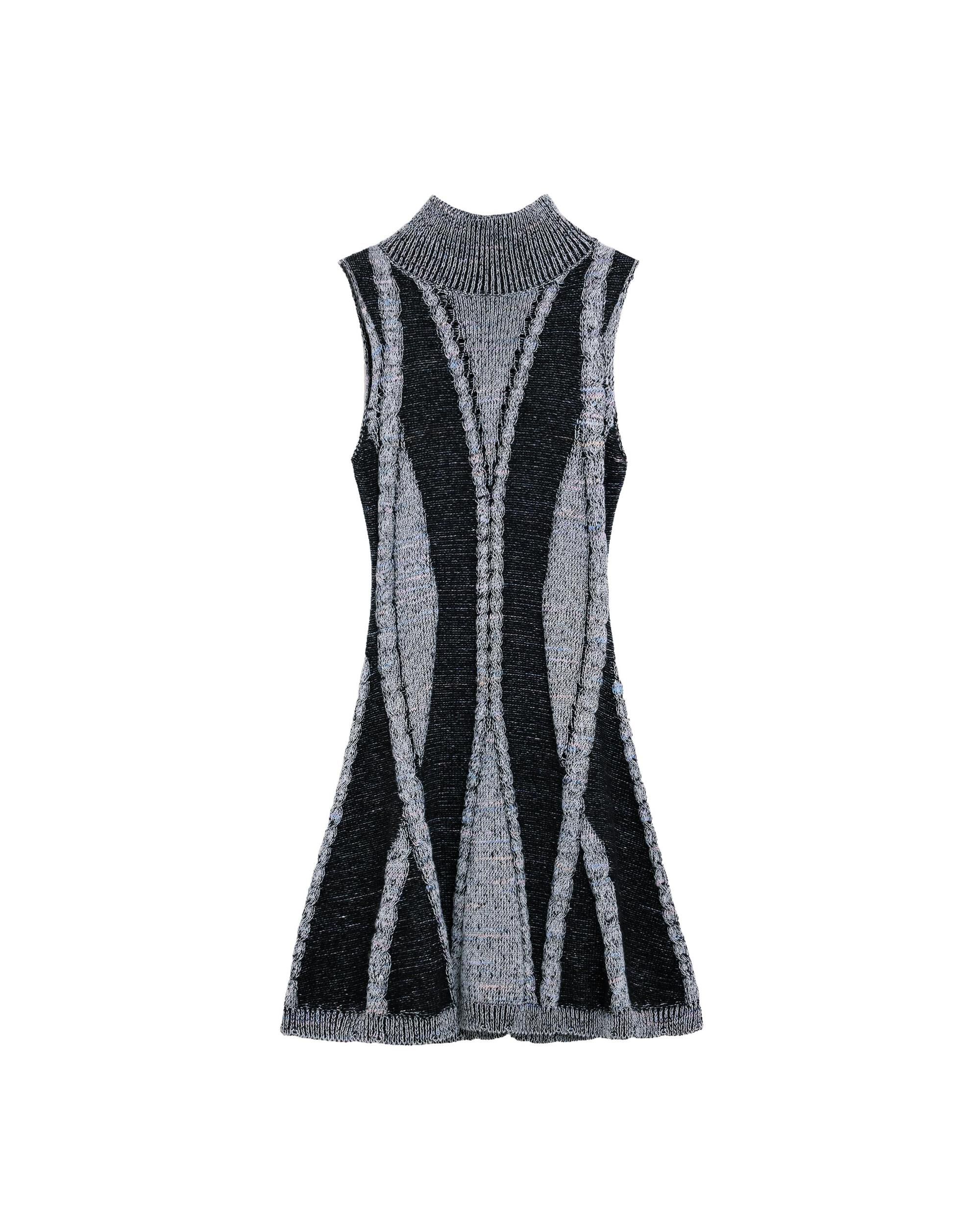 Vestido cuello alto punto - Desigual - Negro Negro-5