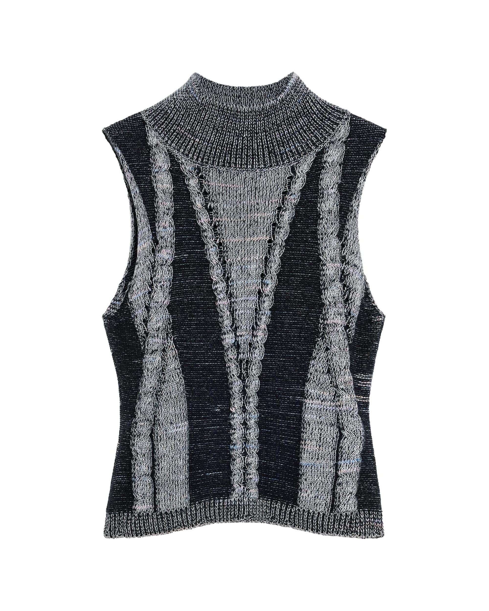 Camiseta de mujer cuello alto sin mangas - Desigual - Negro Negro-5