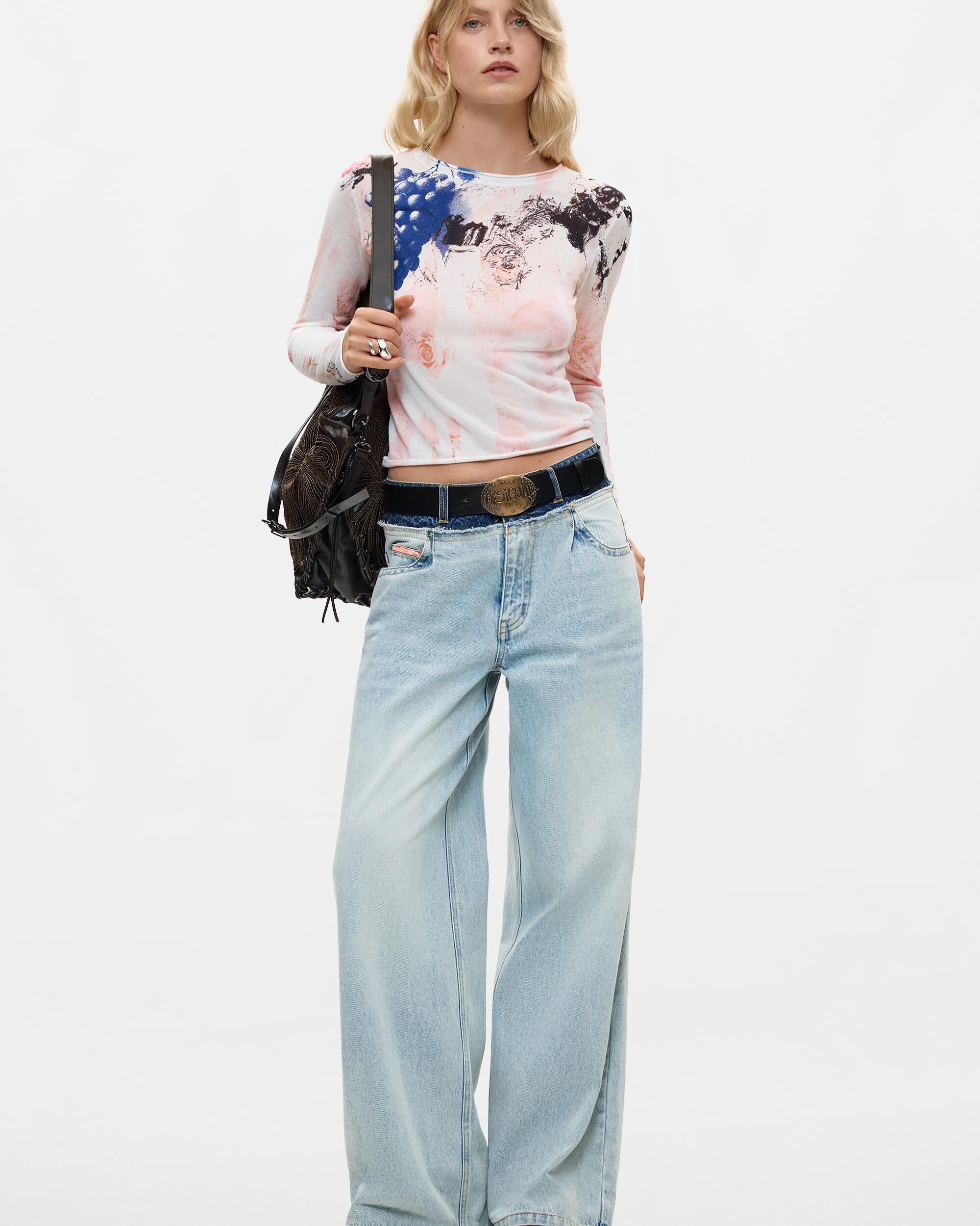 Camiseta de mujer manga larga estampada - Desigual - Multicolor Multicolor-2