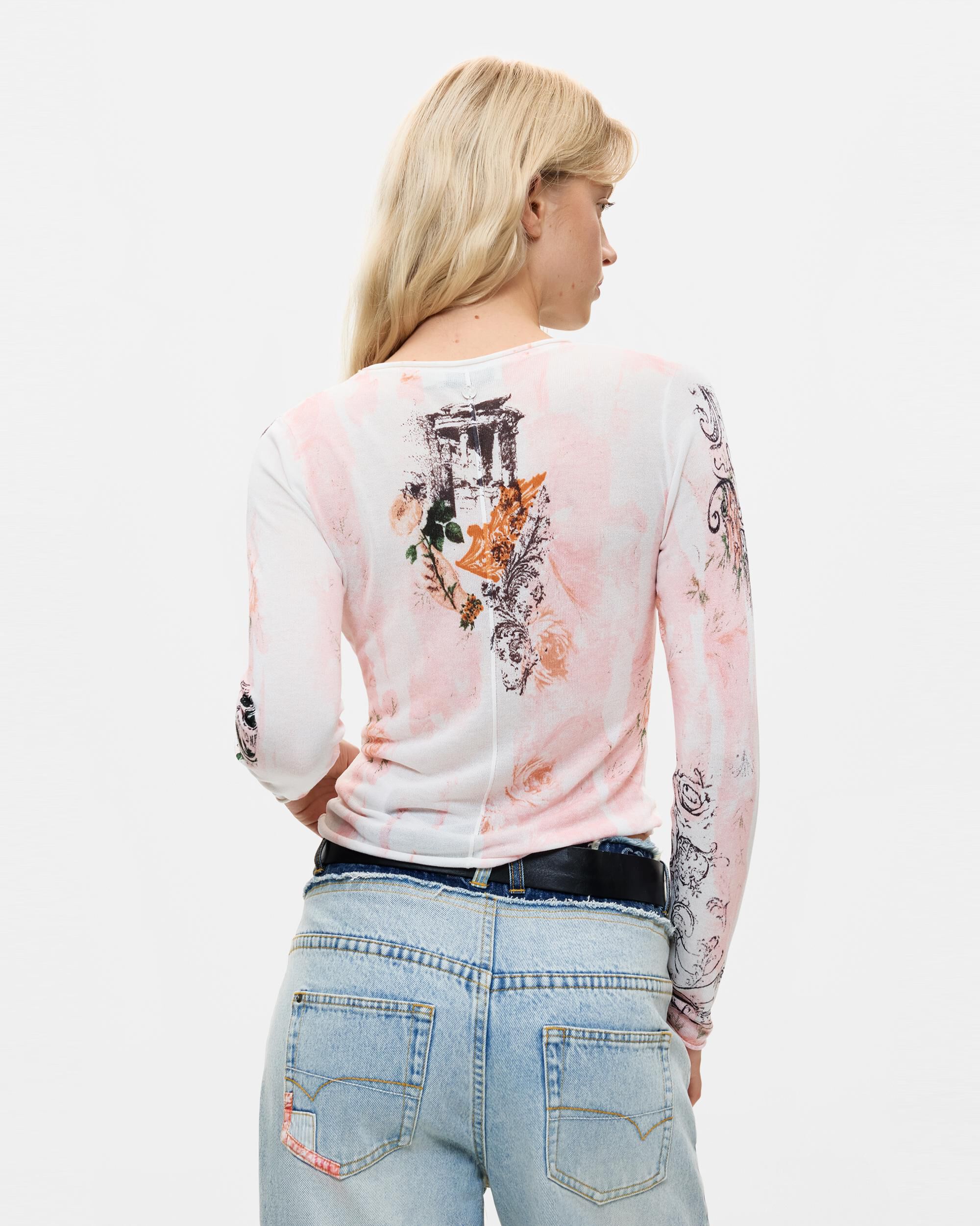 Camiseta de mujer manga larga estampada - Desigual - Multicolor Multicolor-3