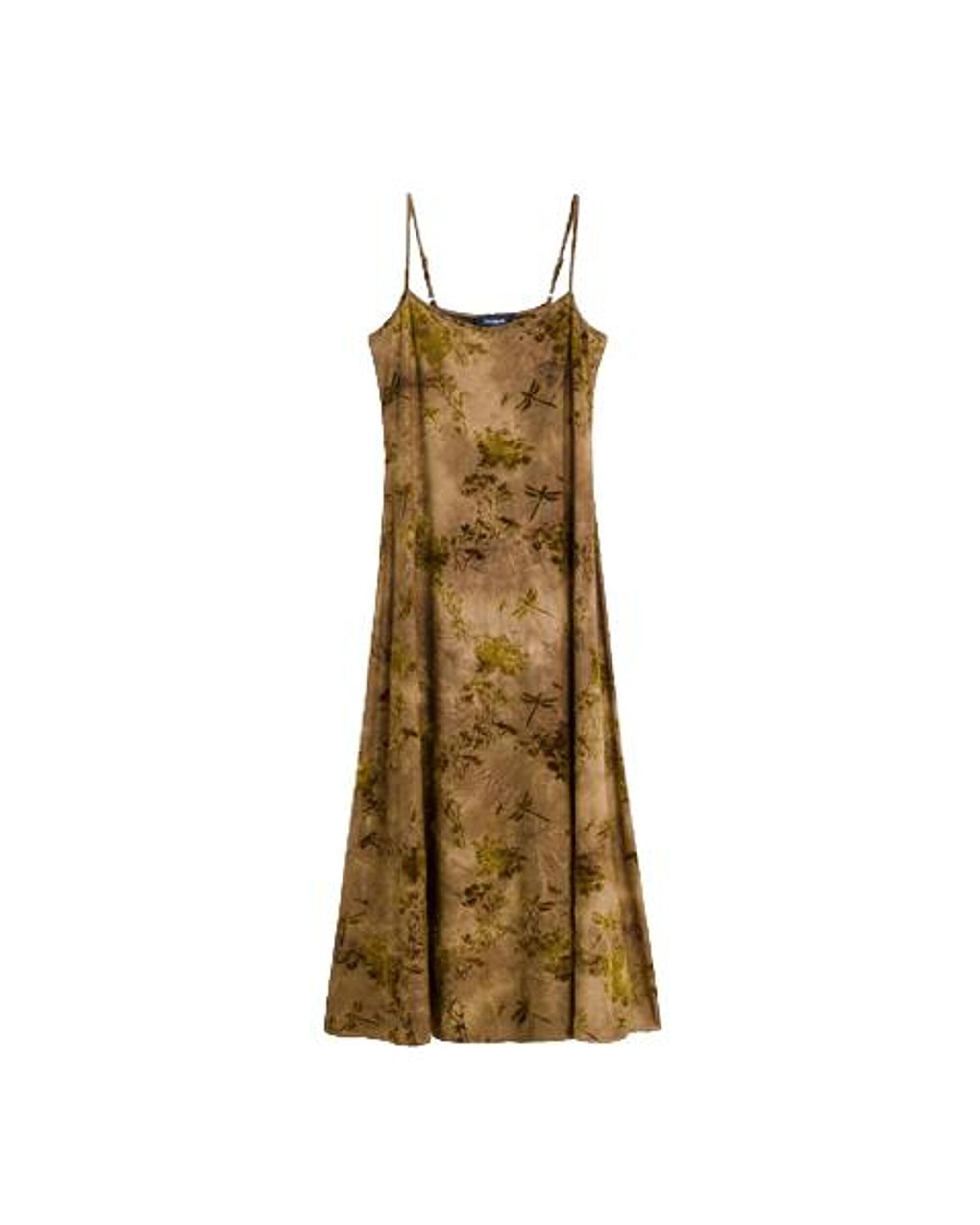 Vestido midi flocado - Desigual - Marrón Marrón-4
