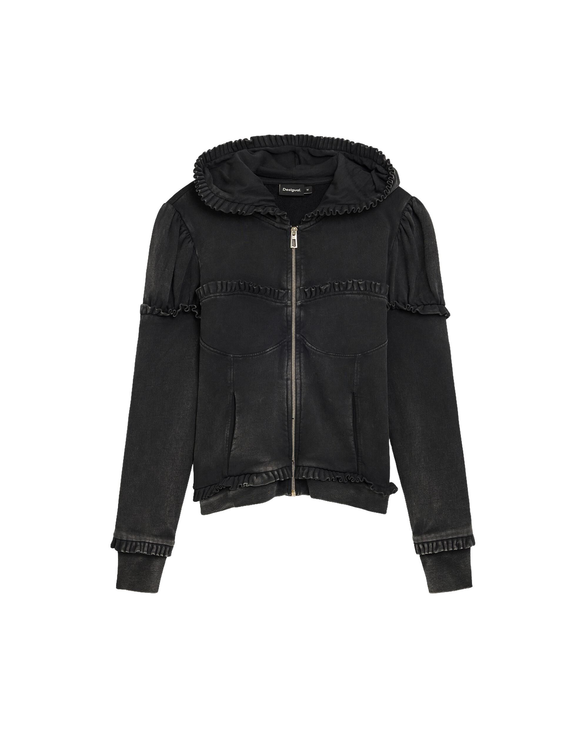 Sudadera de mujer entallada cremallera - Desigual - Negro Negro-5