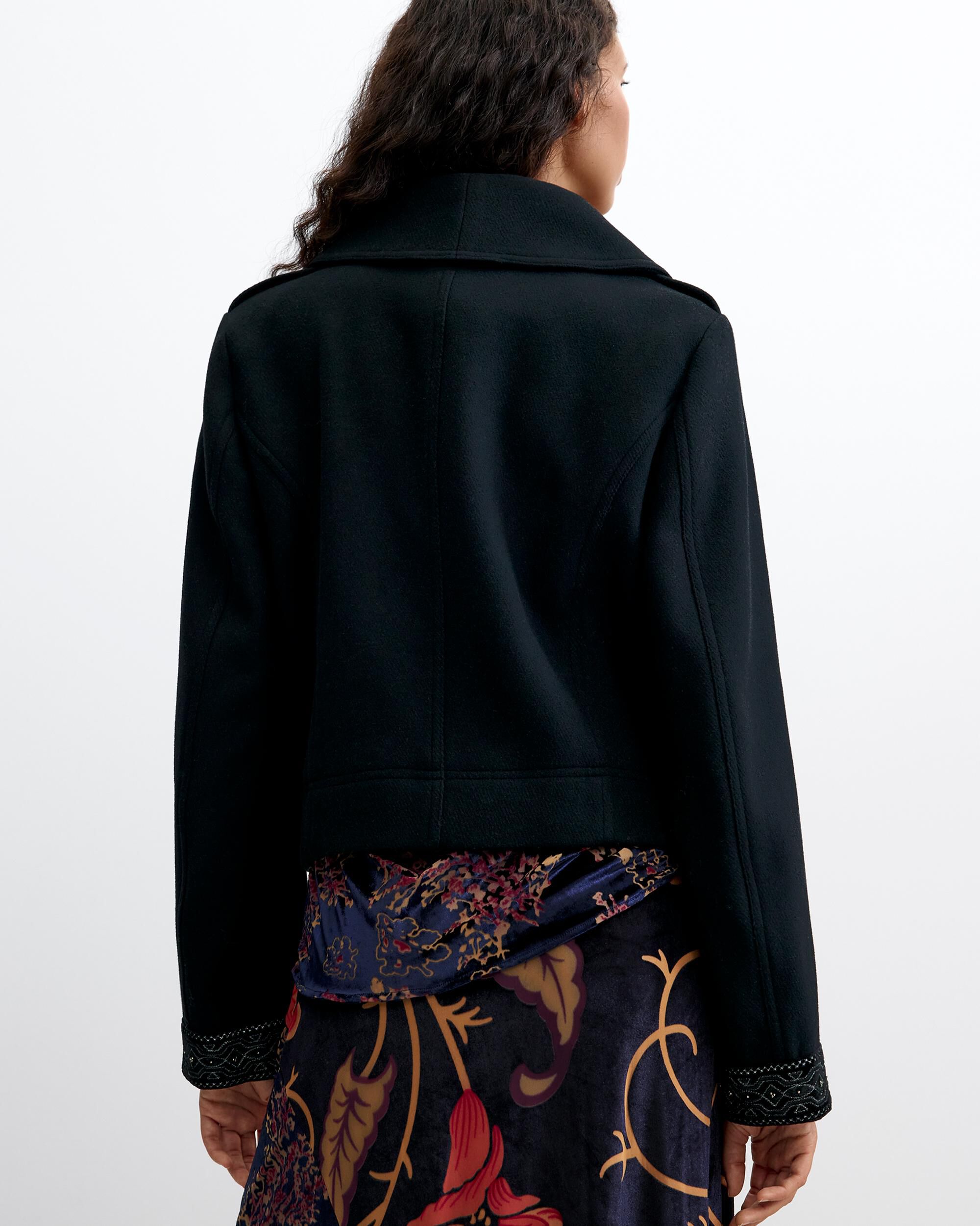 Abrigo de mujer regular botones - Desigual - Negro Negro-3