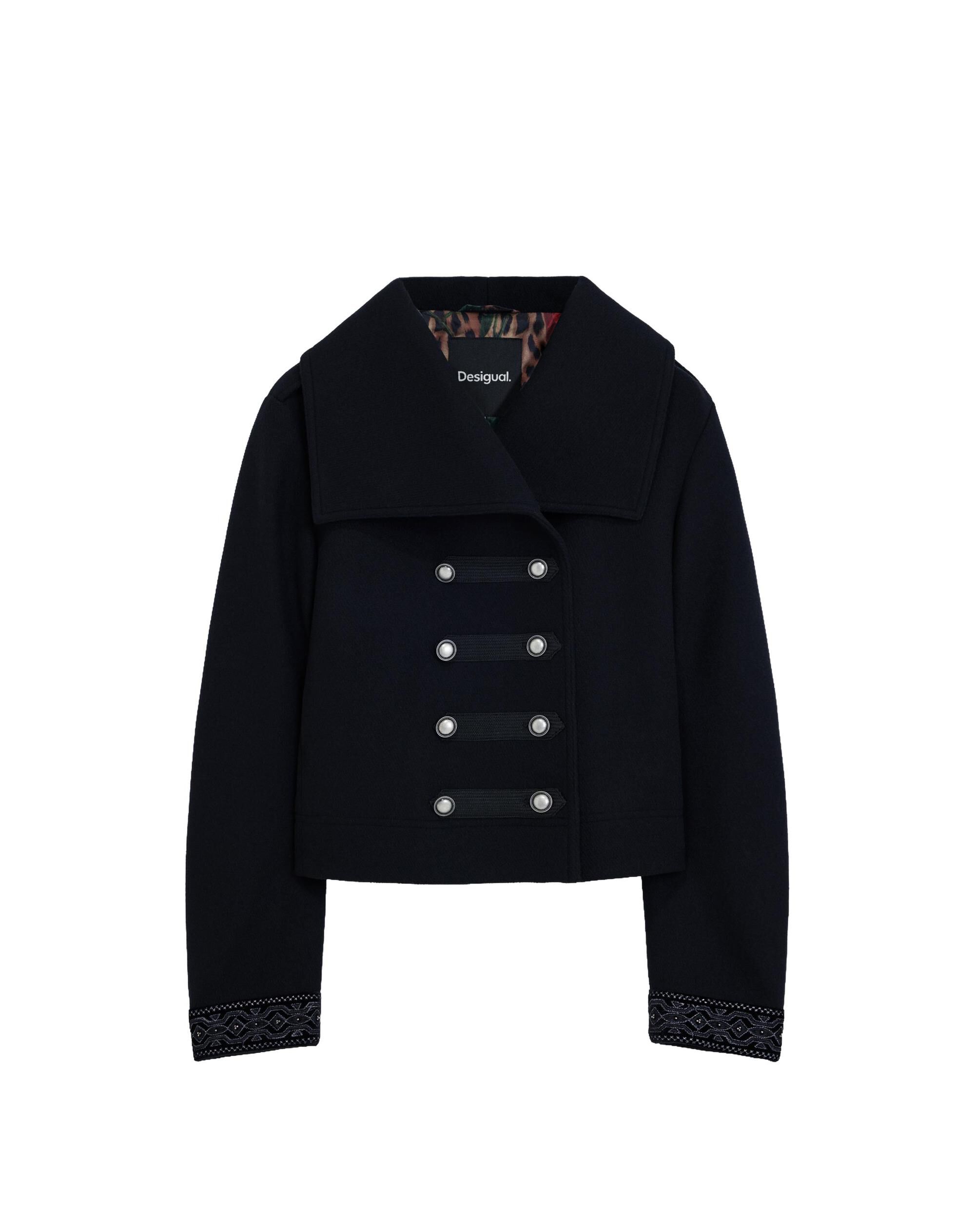 Abrigo de mujer regular botones - Desigual - Negro Negro-5