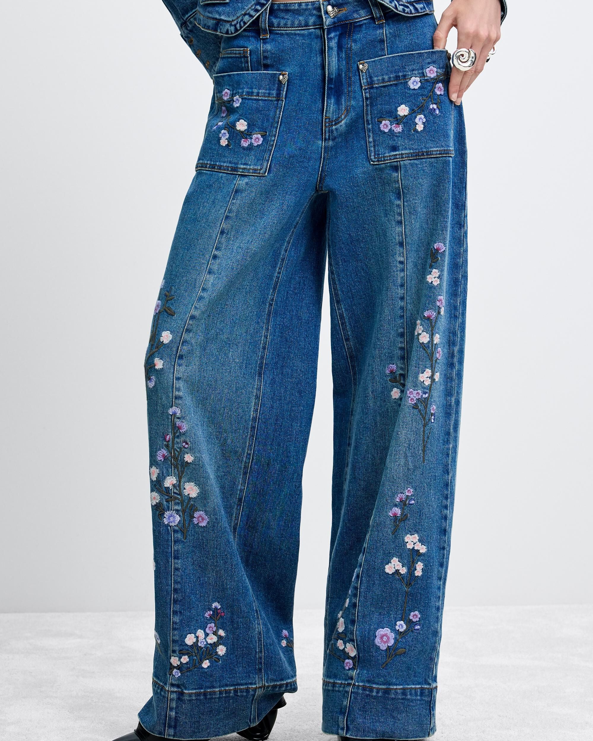 Pantalón de mujer vaquero recto m c lacroix - Desigual - Azul Azul-1