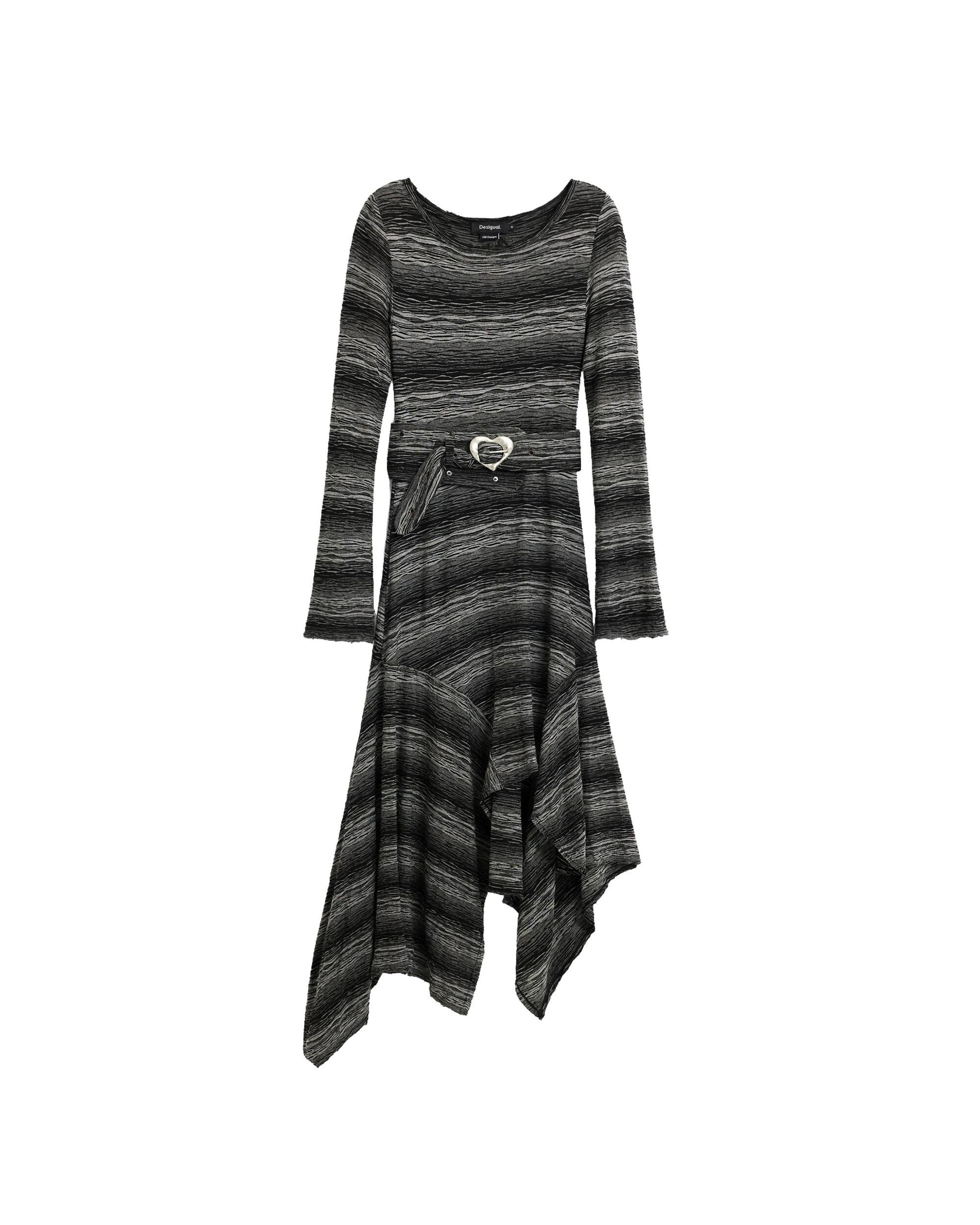 Vestido midi asimétrico - Desigual - Negro Negro-4