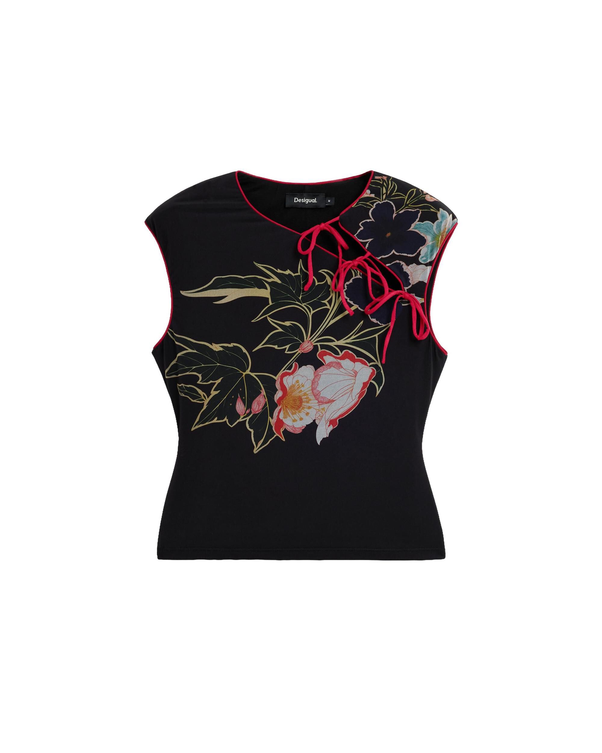 Camiseta de mujer oriental estampada - Desigual - Negro Negro-4