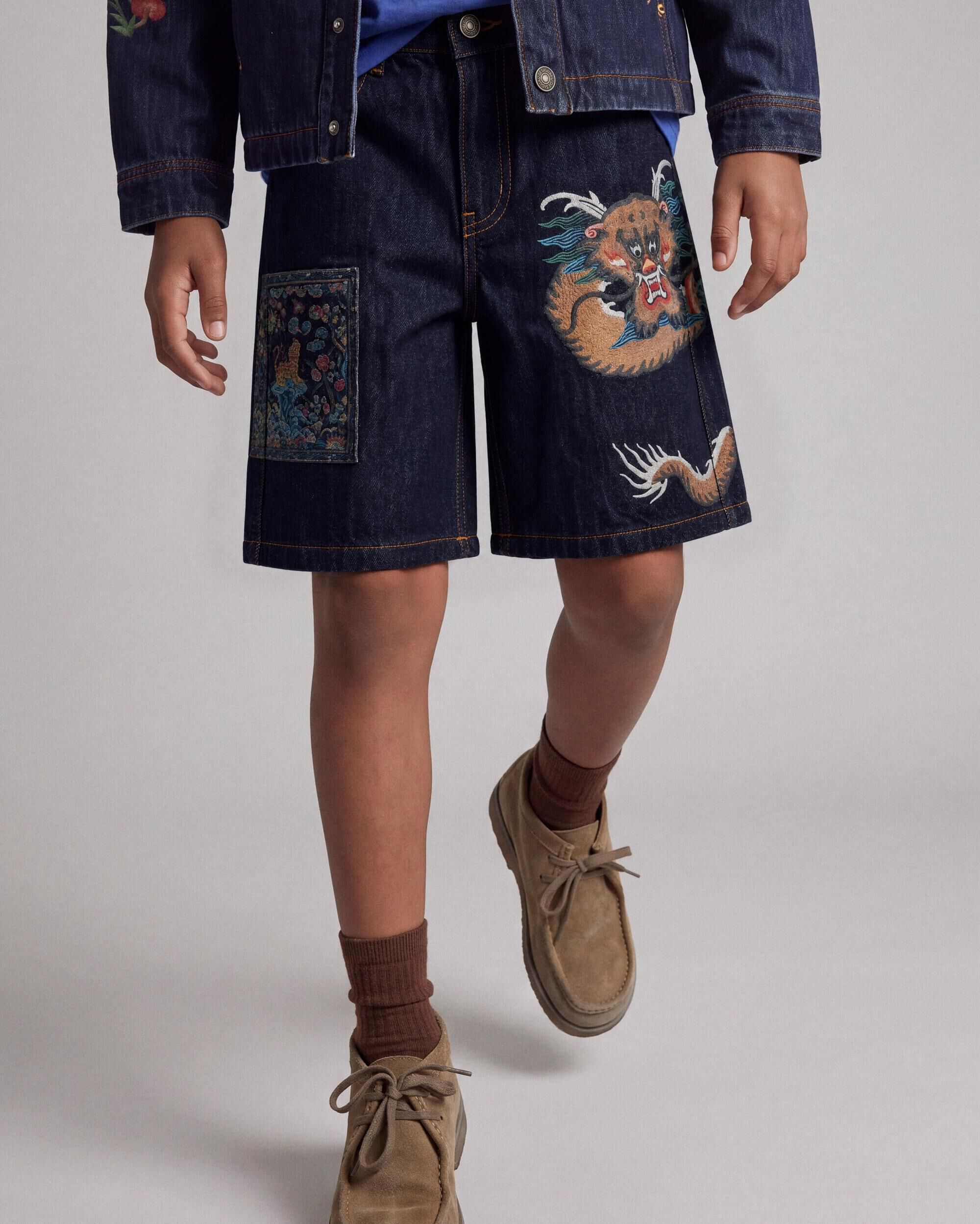 Imagen 2 de Bermuda de niño vaquera parches - Desigual - Azul Azul