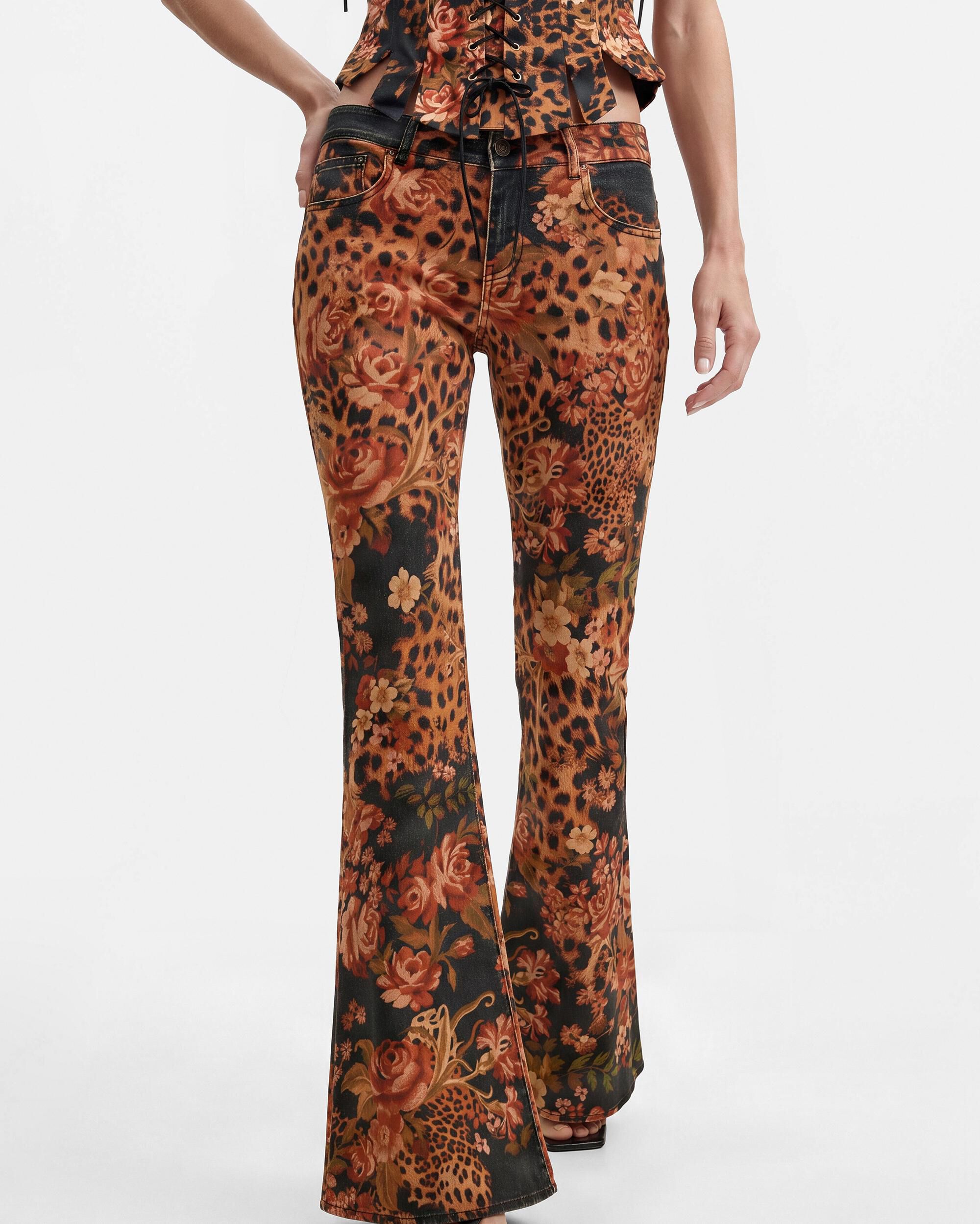 Pantalón de mujer vaquero flare estampado - Desigual - Azul Azul-2