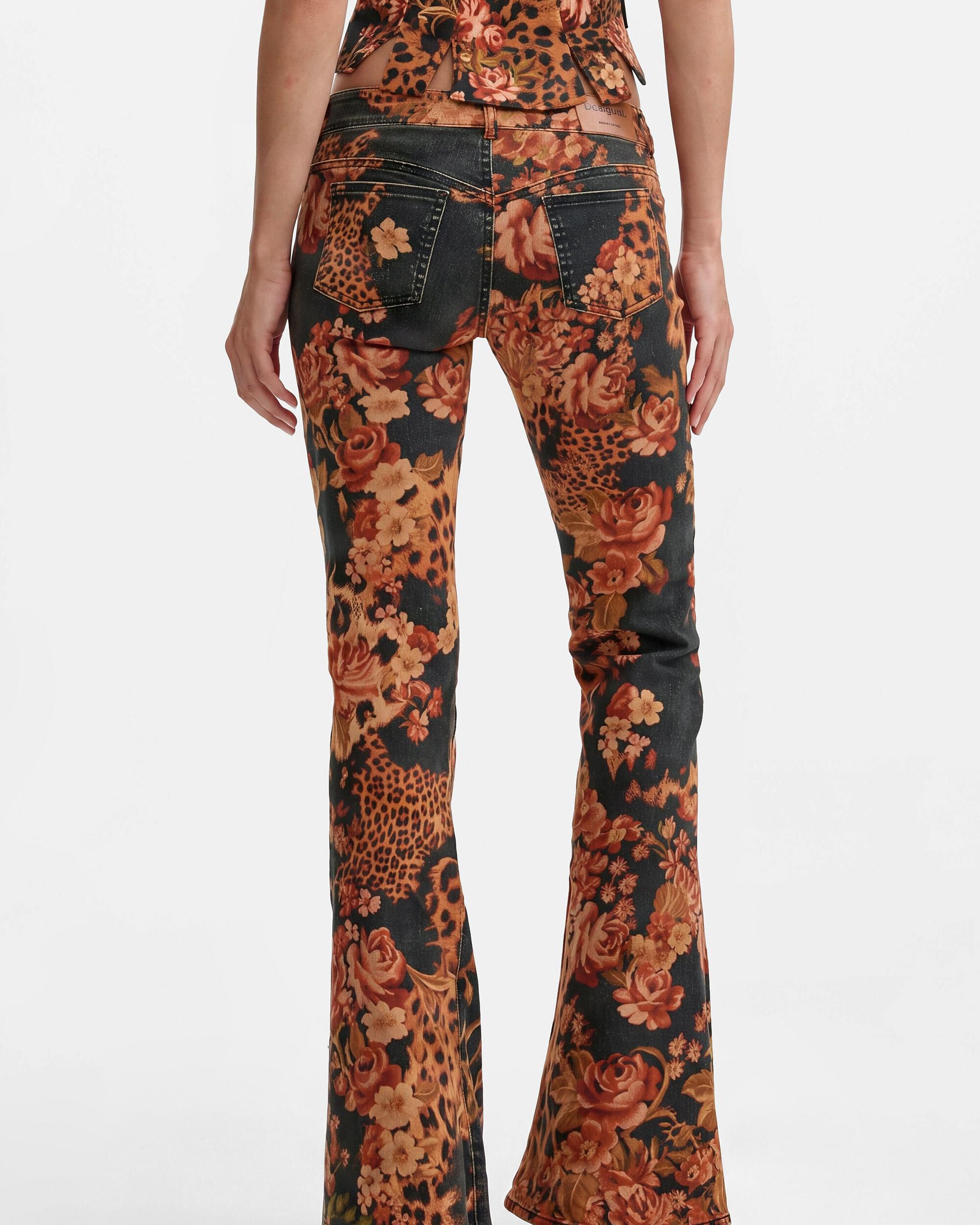 Pantalón de mujer vaquero flare estampado - Desigual - Azul Azul-3