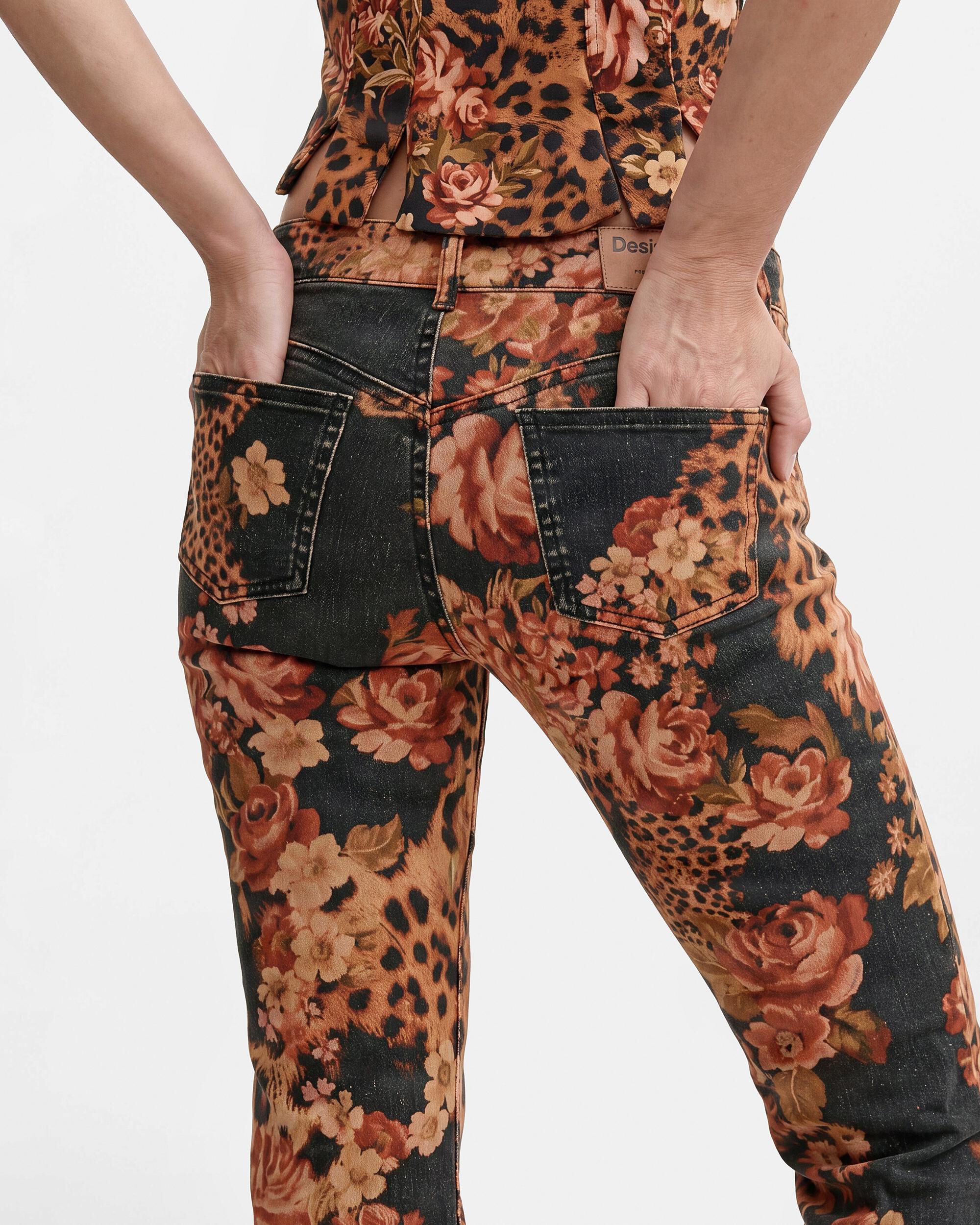 Pantalón de mujer vaquero flare estampado - Desigual - Azul Azul-4
