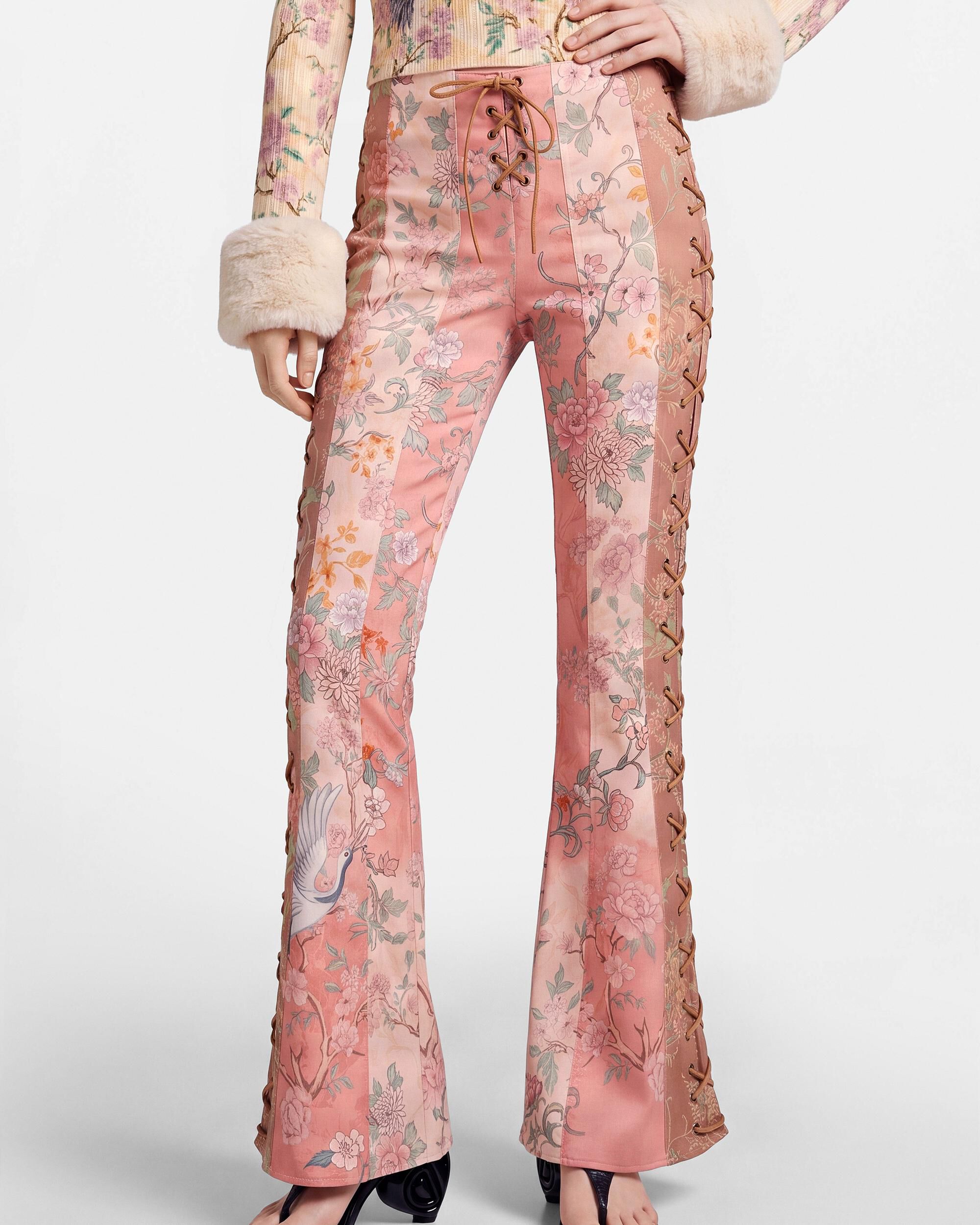 Pantalón de mujer flare estampado - Desigual - Blanco Blanco-2