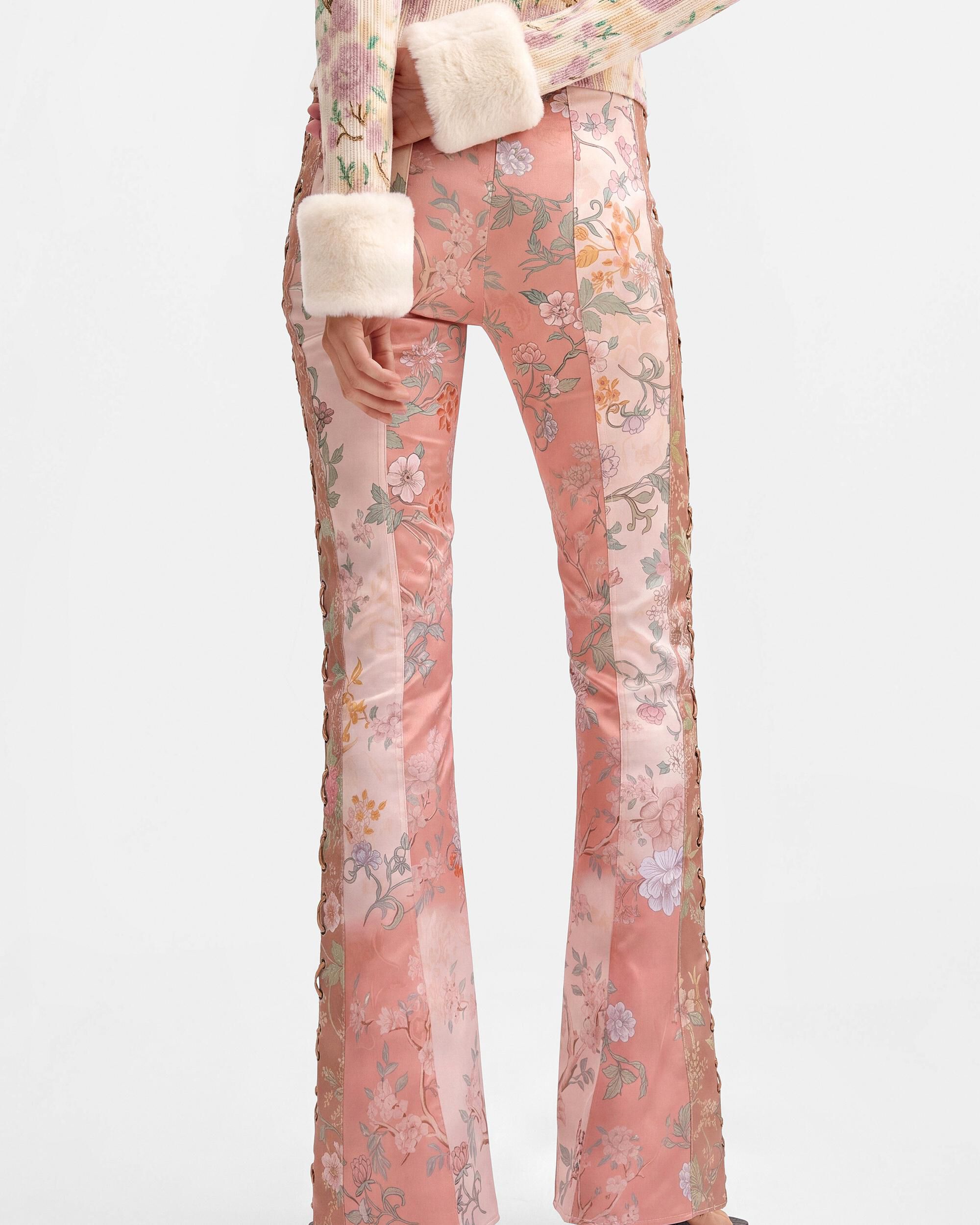 Pantalón de mujer flare estampado - Desigual - Blanco Blanco-4
