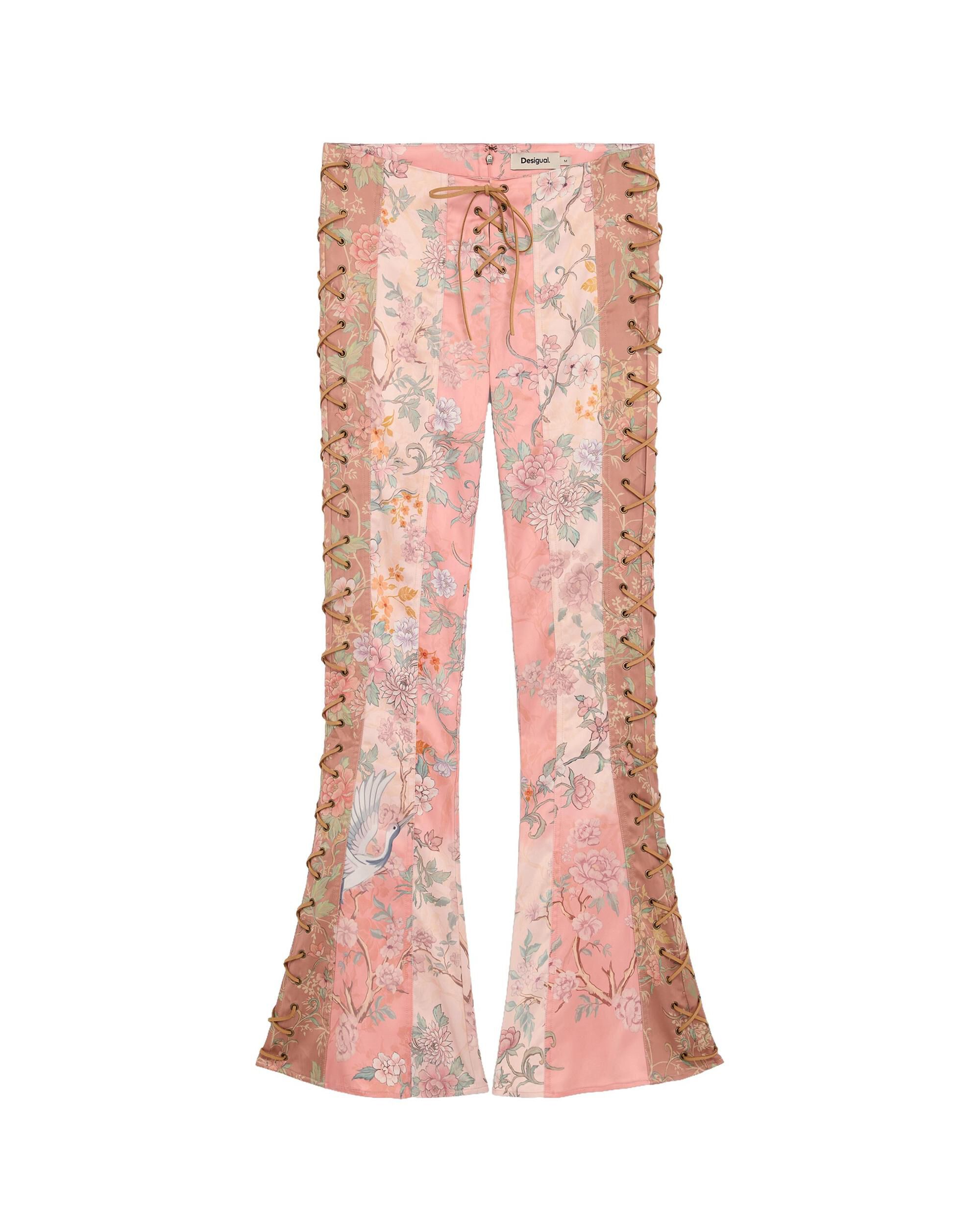 Pantalón de mujer flare estampado - Desigual - Blanco Blanco-5