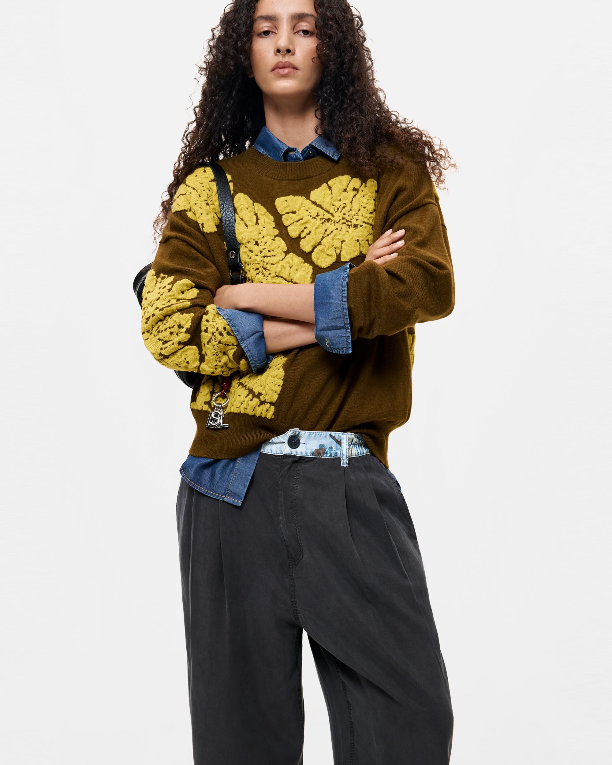 Pantalón de mujer Recto - Desigual - Negro Negro-4