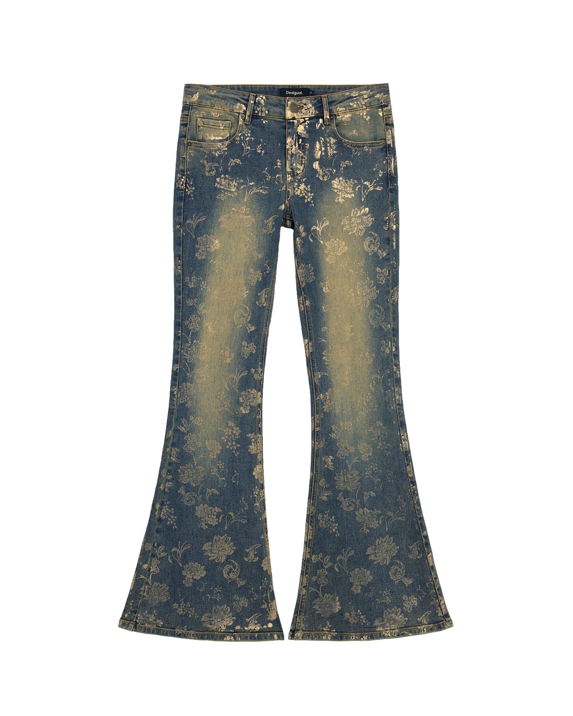 Pantalón de mujer vaquero flare estampado - Desigual - Azul Azul-5