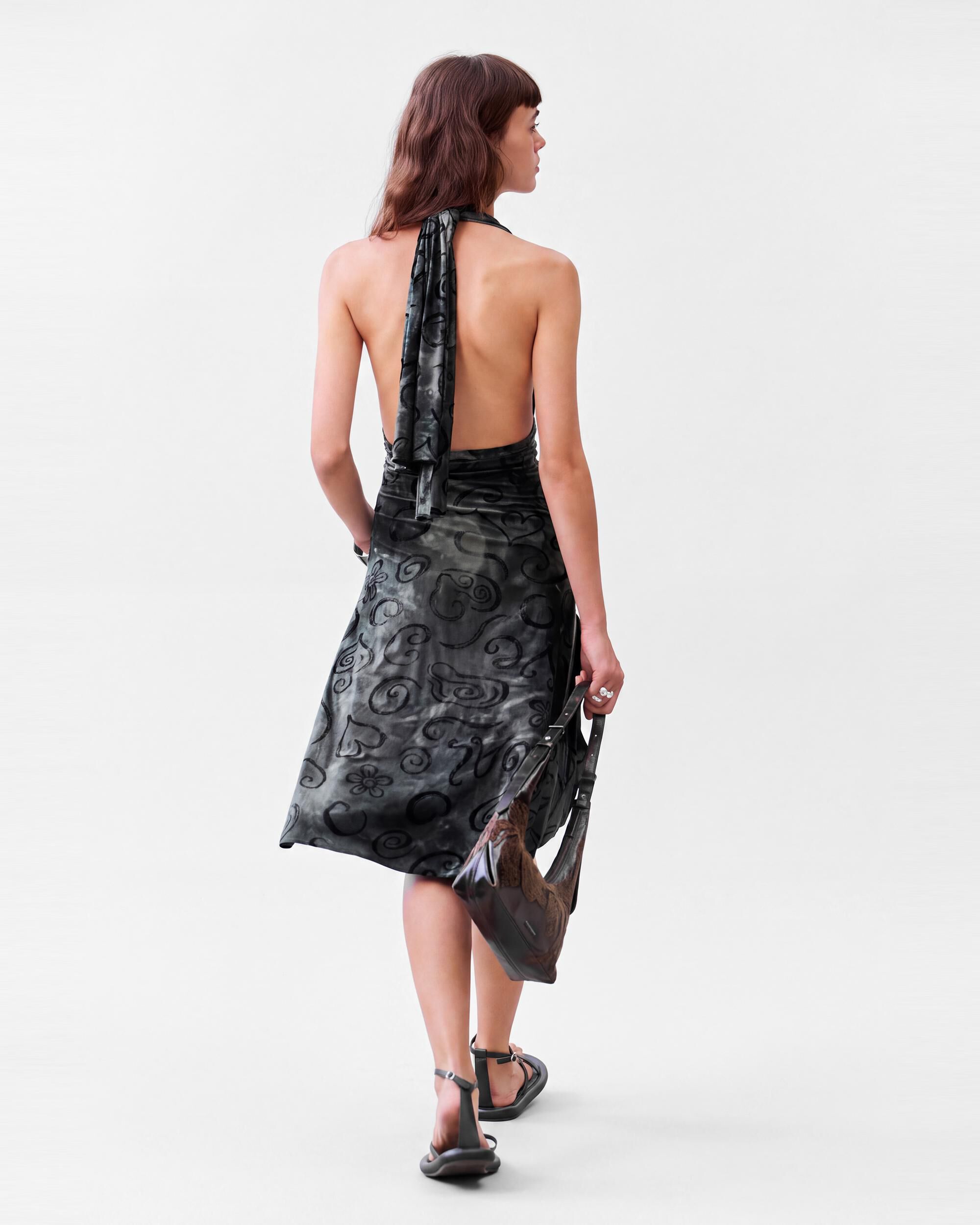 Vestido halter flocado - Desigual - Negro Negro-3