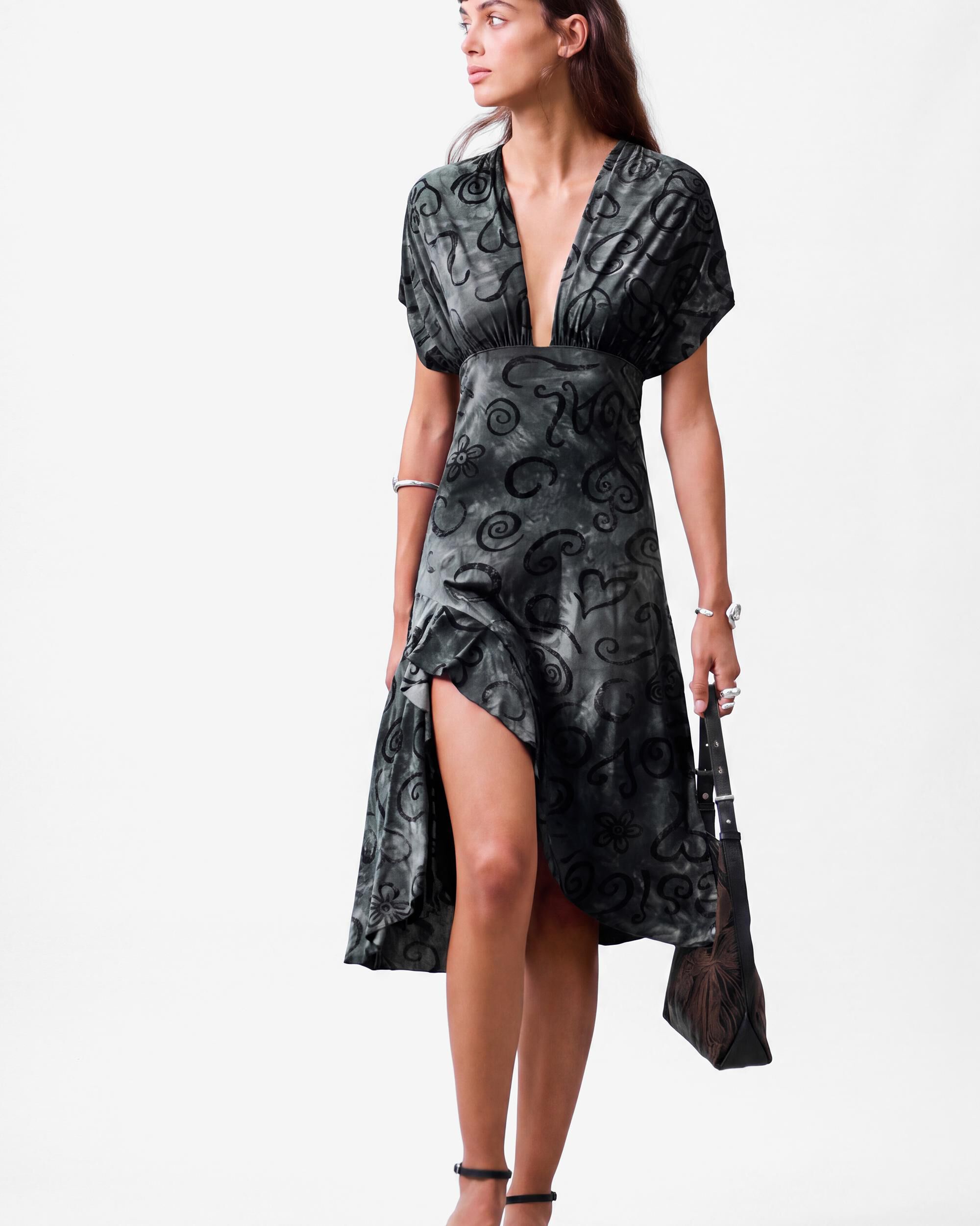 Vestido halter flocado - Desigual - Negro Negro-4