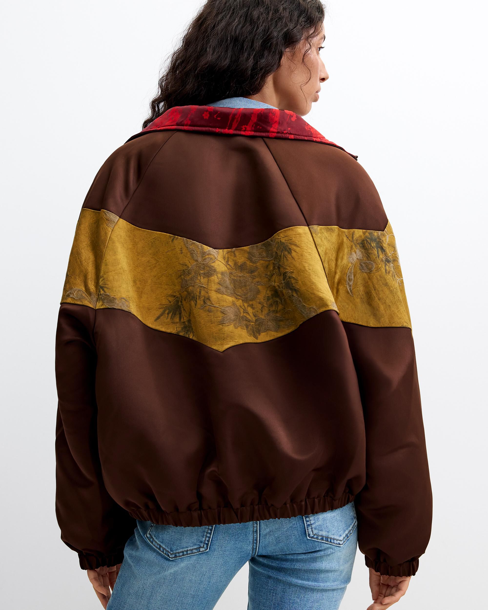 Chaqueta de mujer oversize estampado - Desigual - Marrón Marrón-3