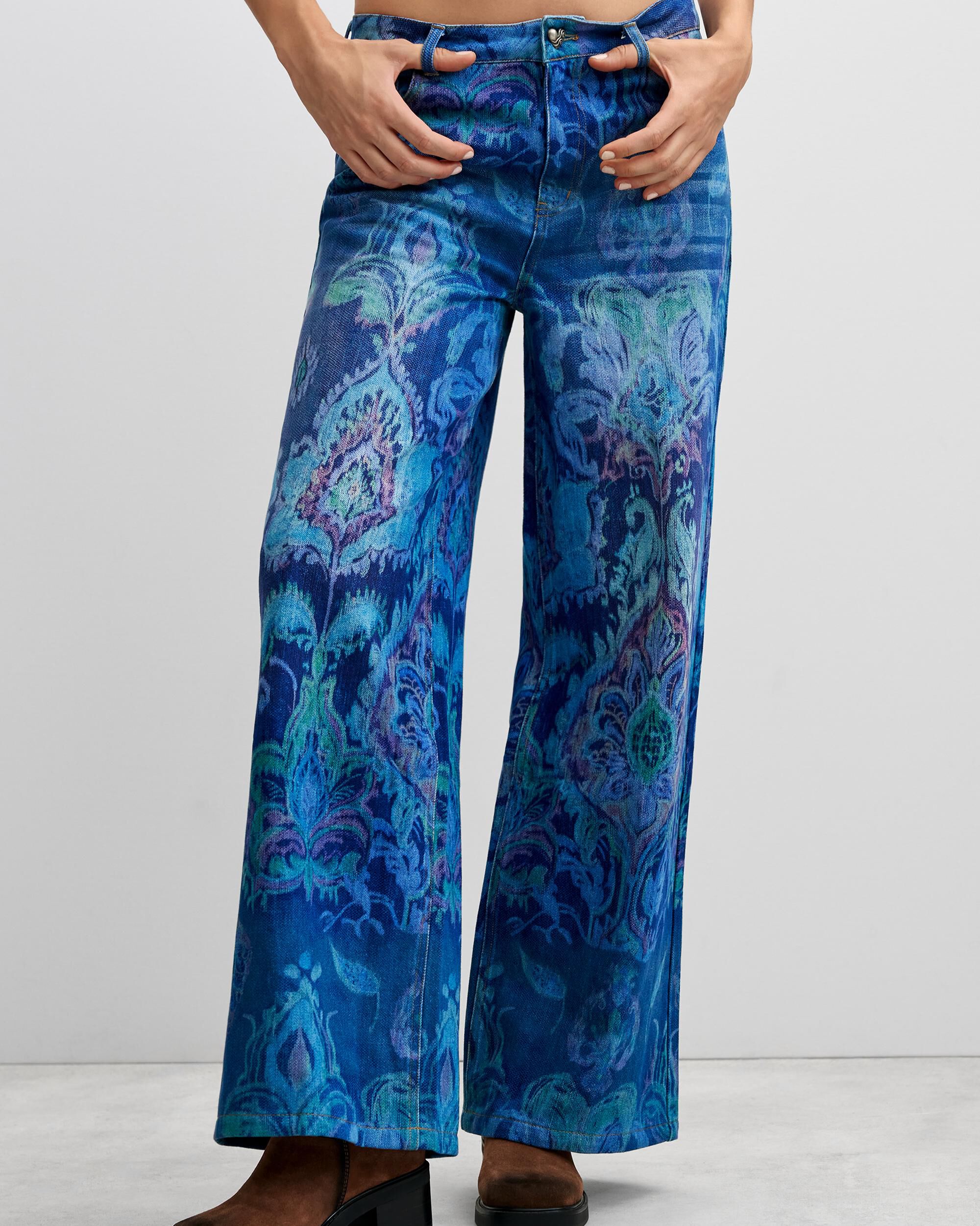 Pantalón de mujer vaquero wide leg - Desigual - Azul Azul-2