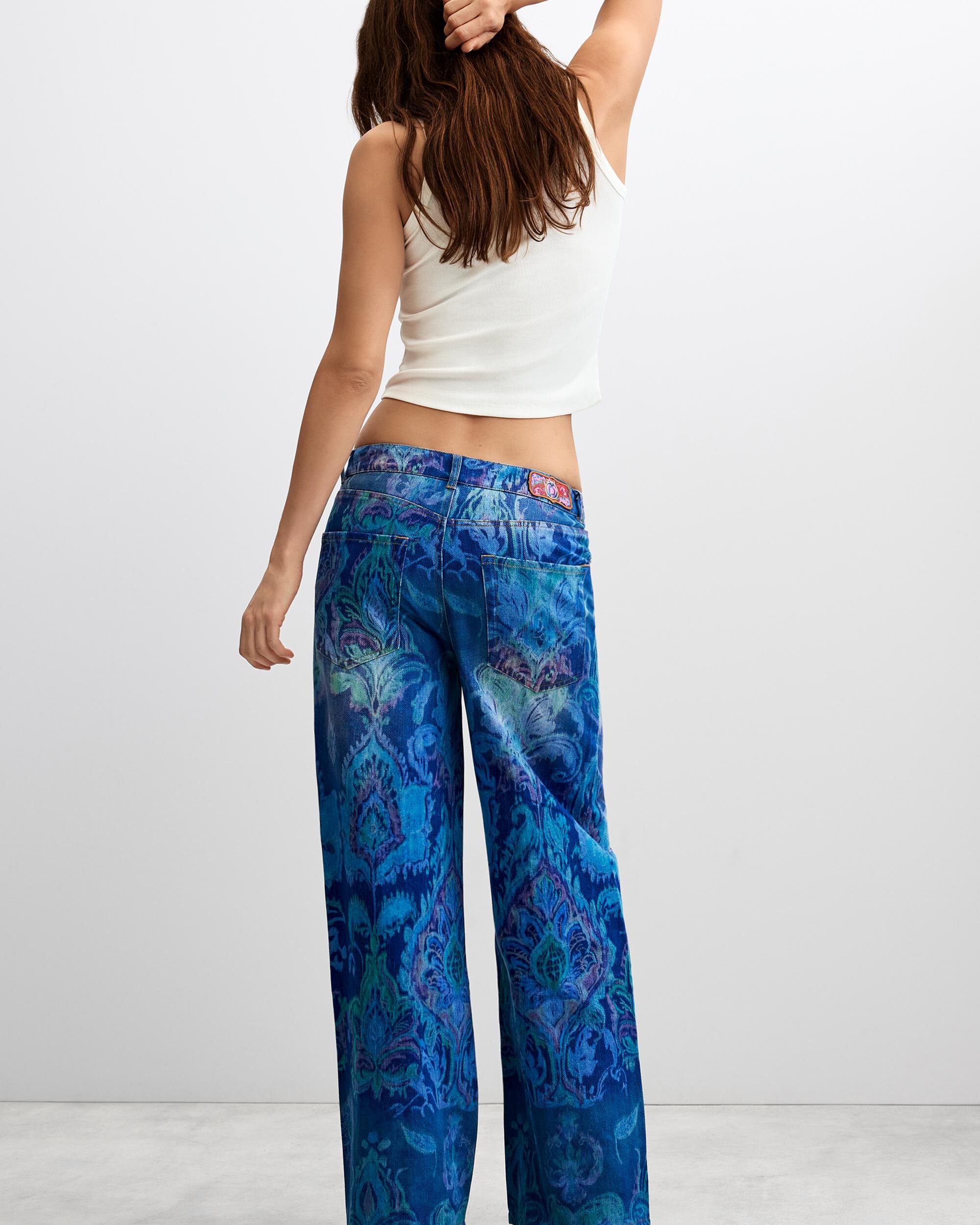 Pantalón de mujer vaquero wide leg - Desigual - Azul Azul-3