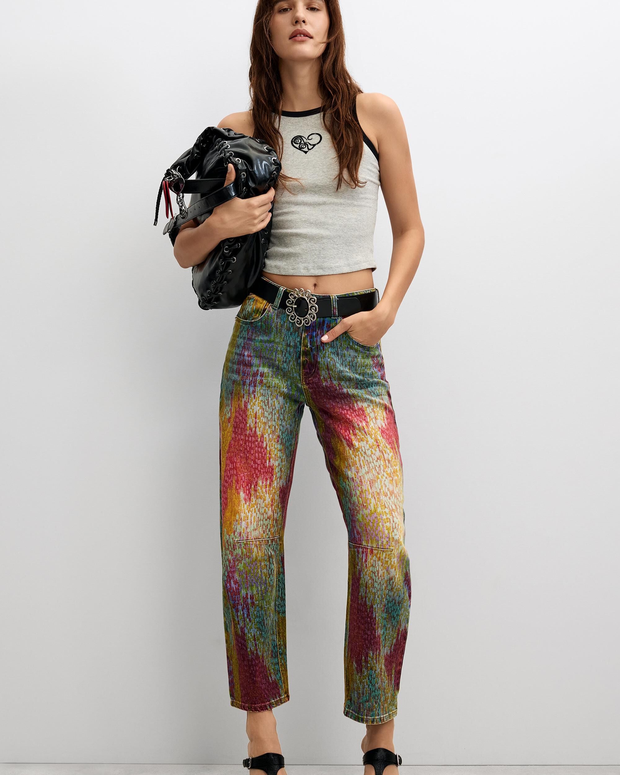 Imagen 0 de Pantalón de mujer vaquero balloon tie dye Azul