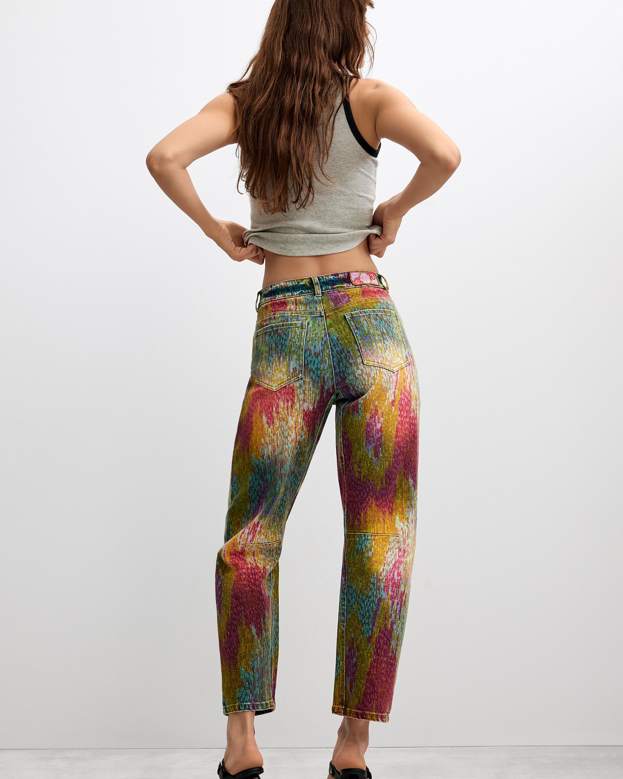 Pantalón de mujer vaquero balloon tie dye - Desigual - Azul Azul-3
