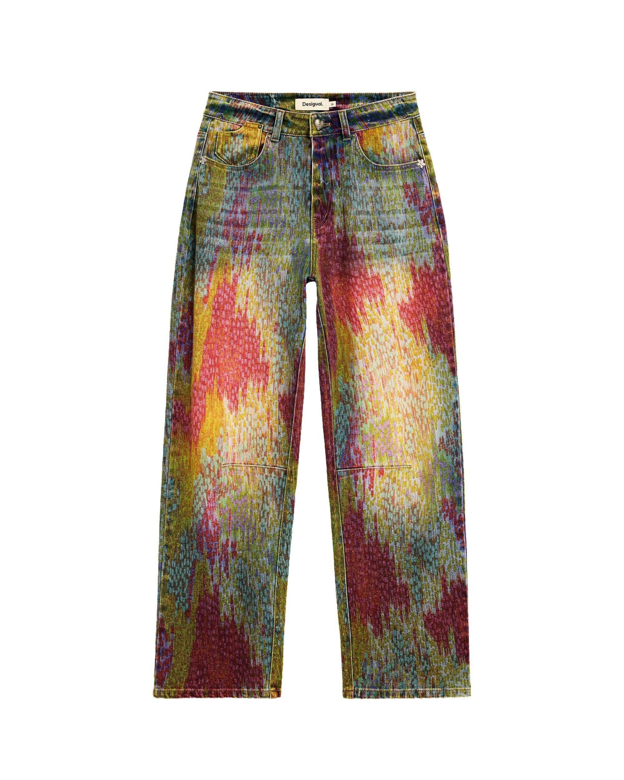Pantalón de mujer vaquero balloon tie dye - Desigual - Azul Azul-5