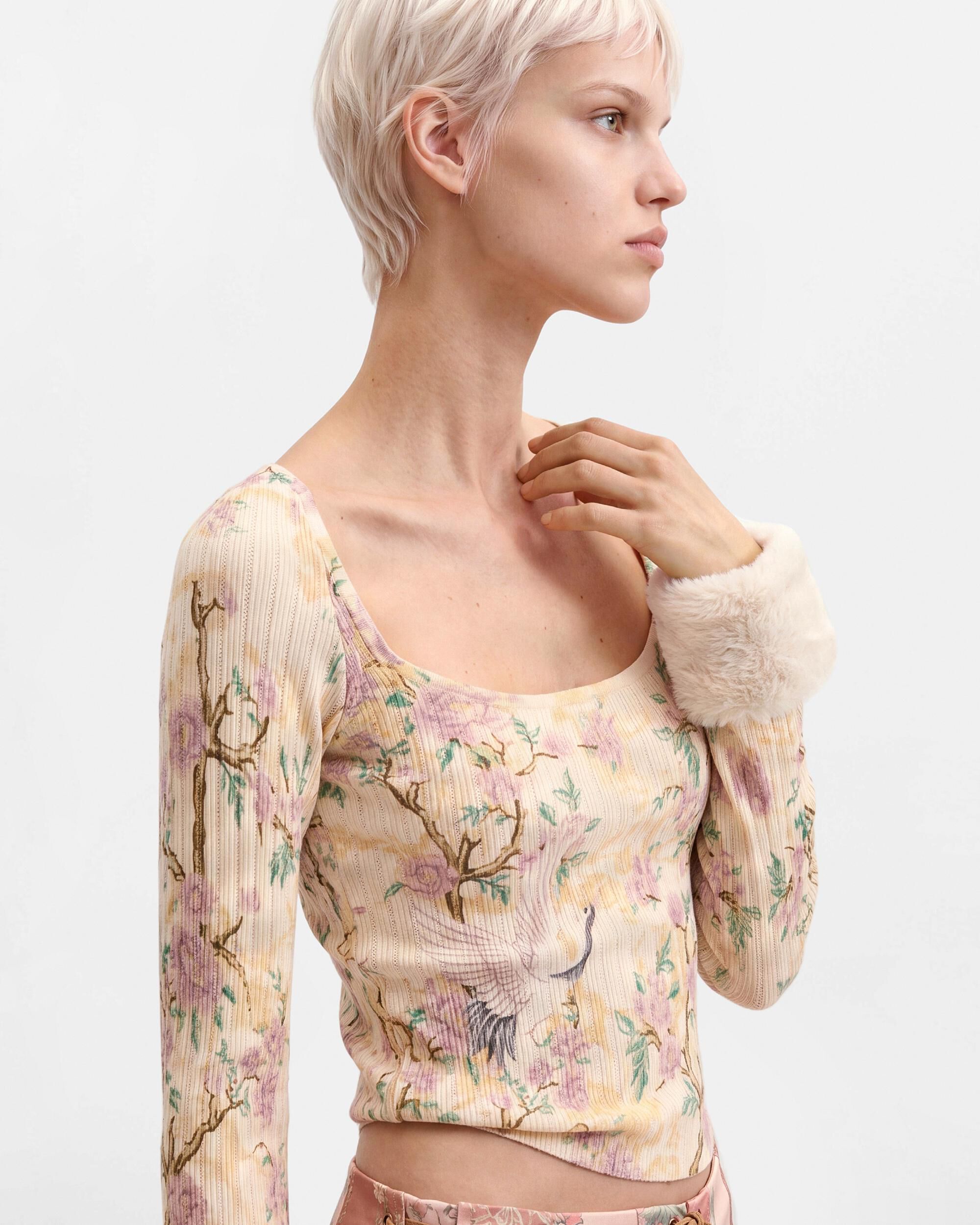 Jersey de mujer escote cuadrado - Desigual - Blanco Blanco-4