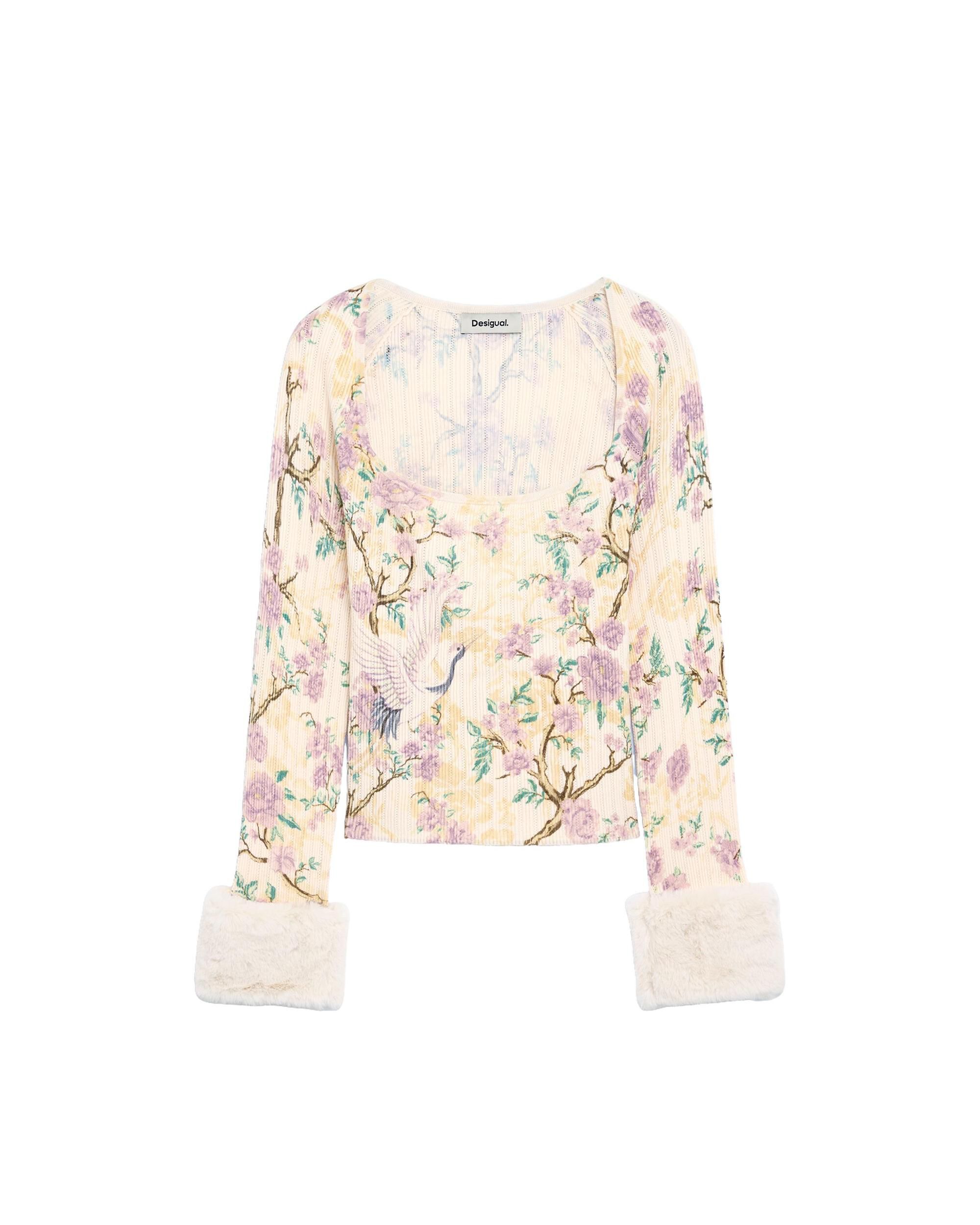 Jersey de mujer escote cuadrado - Desigual - Blanco Blanco-5