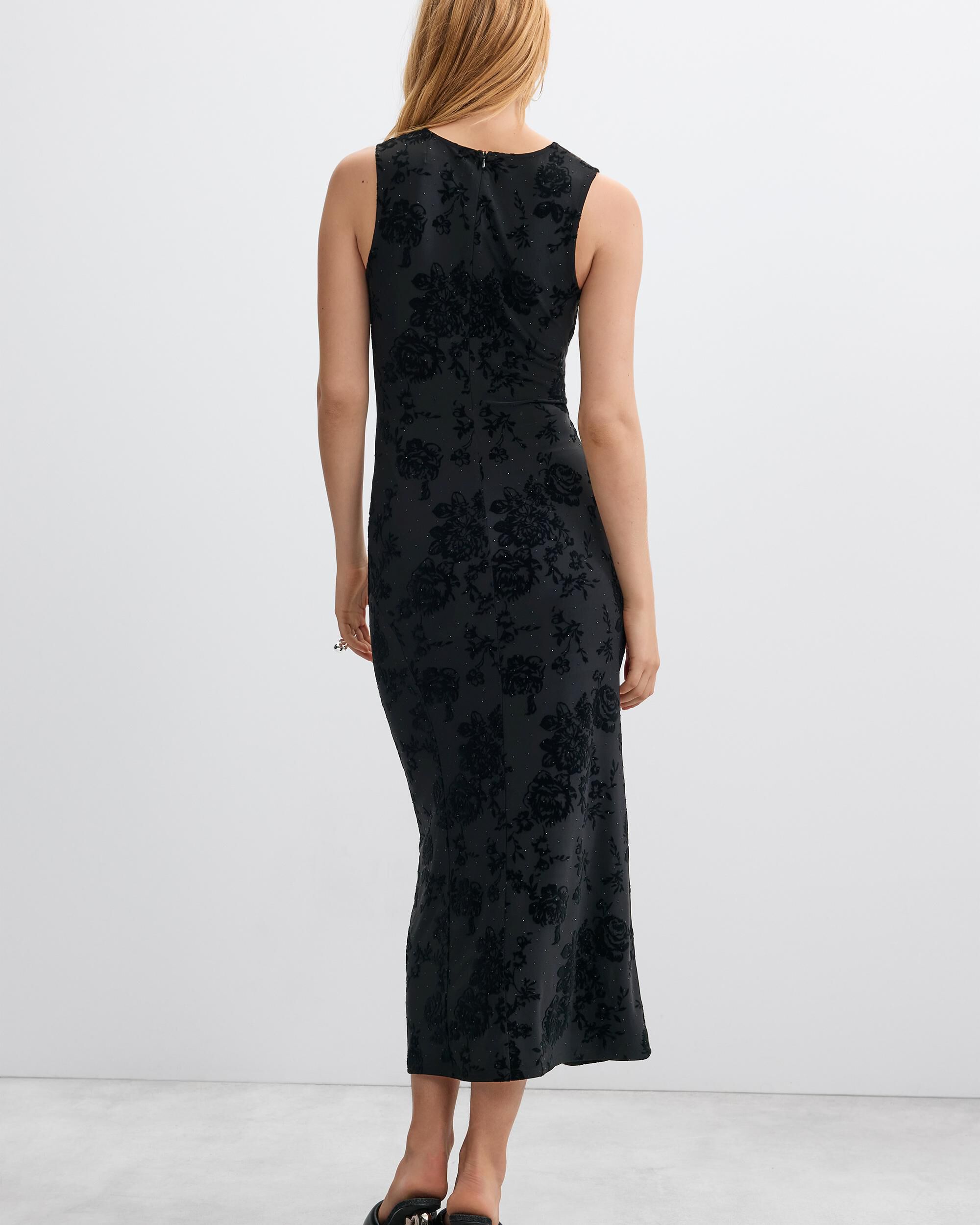 Vestido midi punto - Desigual - Negro Negro-3