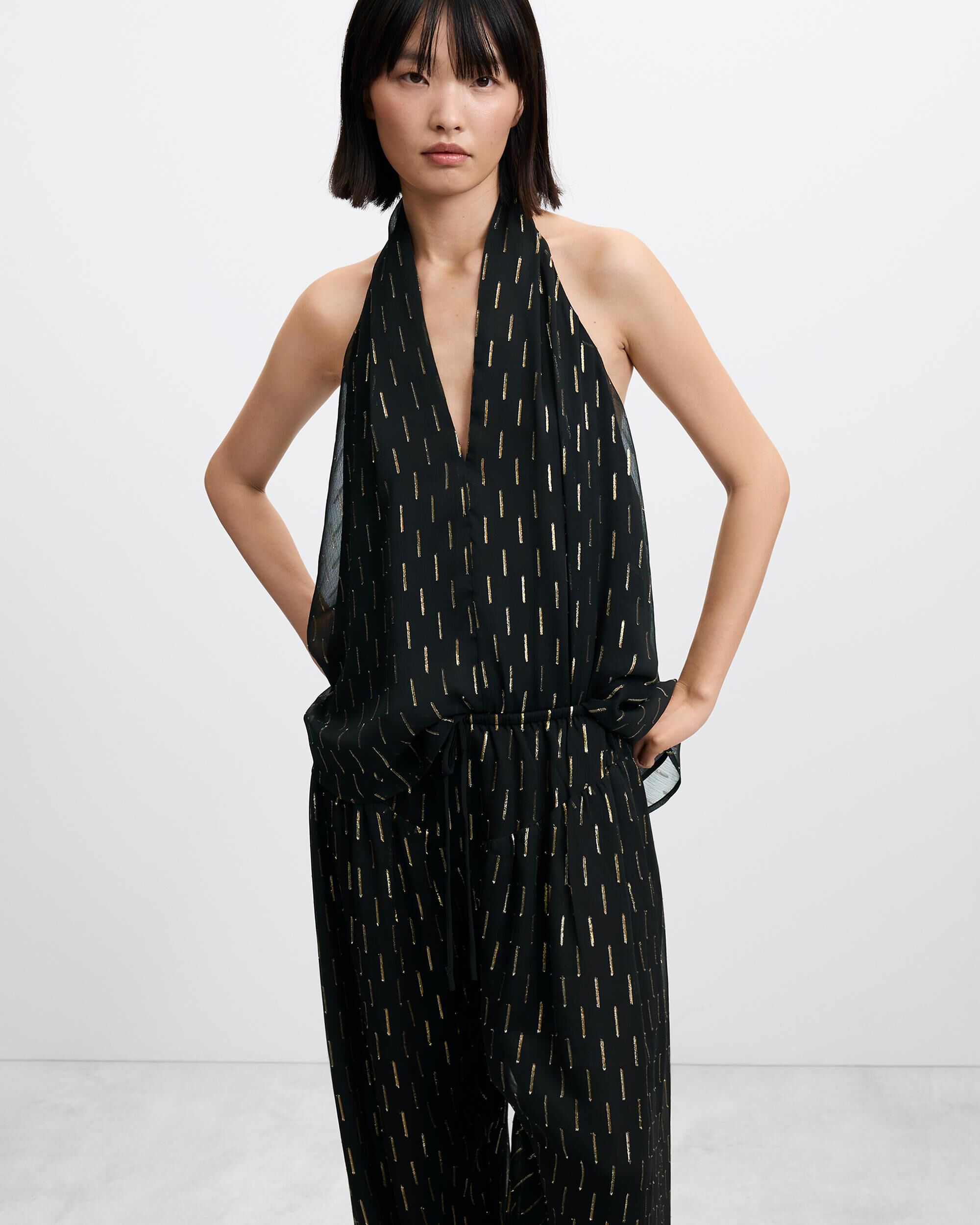 Imagen 4 de Pantalón de mujer globo largo - Desigual - Negro Negro