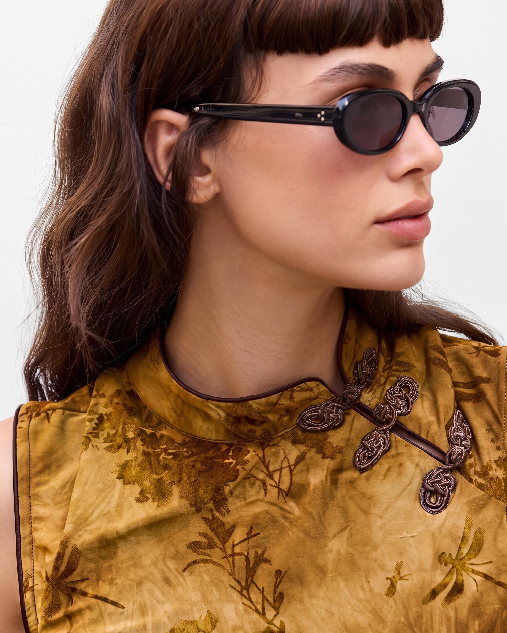 Top de mujer estampado flocado - Desigual - Marrón Marrón-4