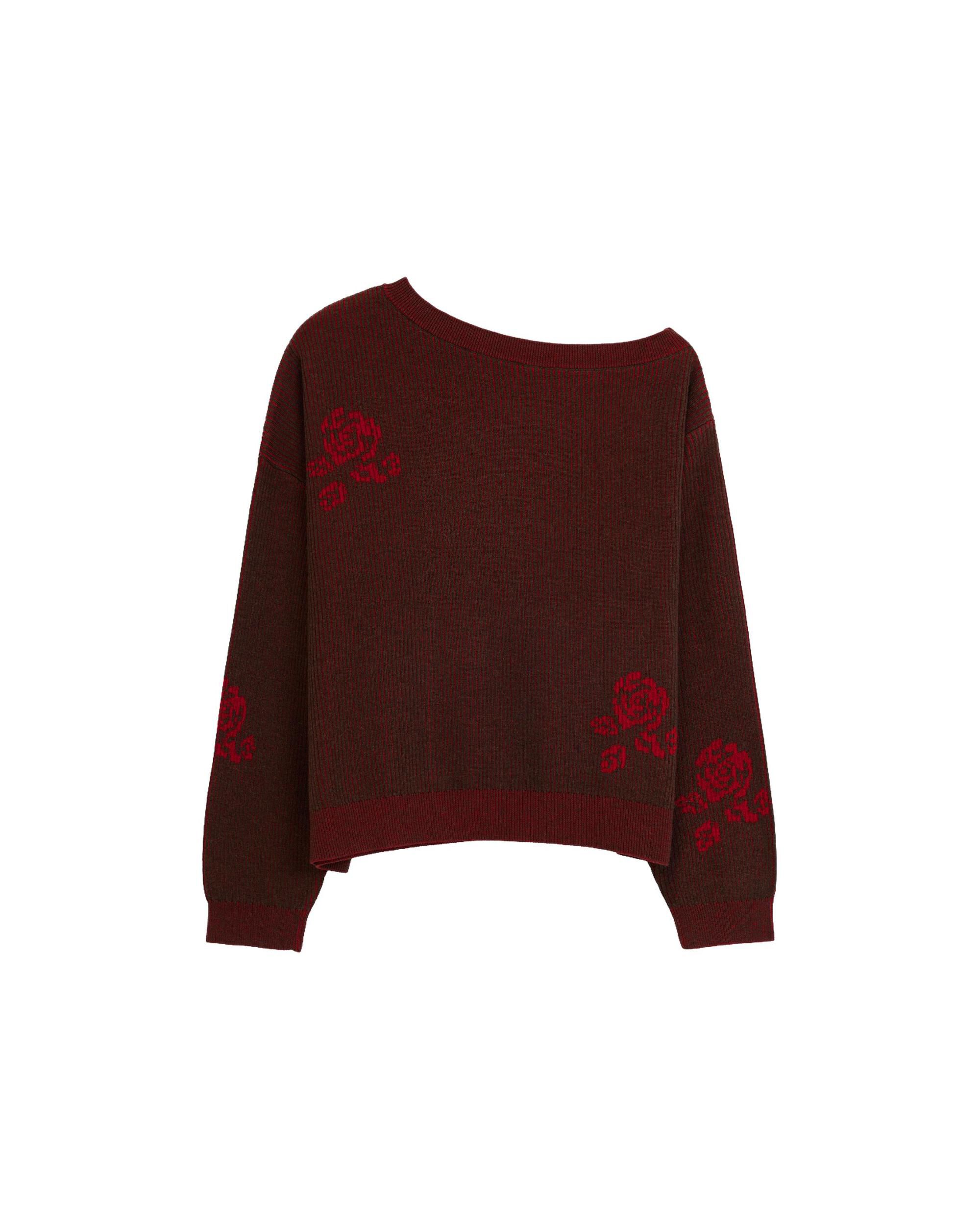 Jersey de mujer punto fino flores - Desigual - Rojo Rojo-5