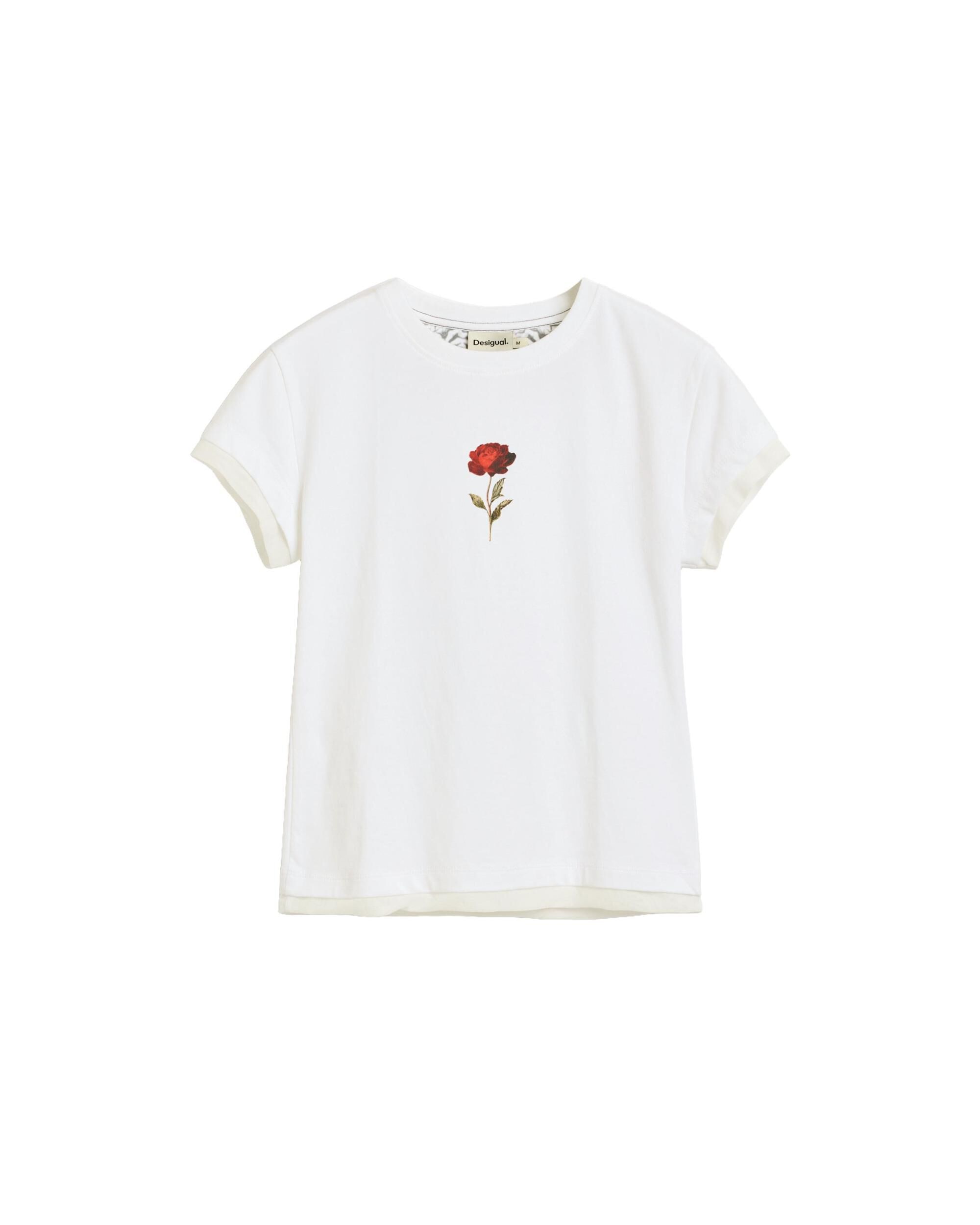 Camiseta de mujer manga corta rosa - Desigual - Blanco Blanco-5
