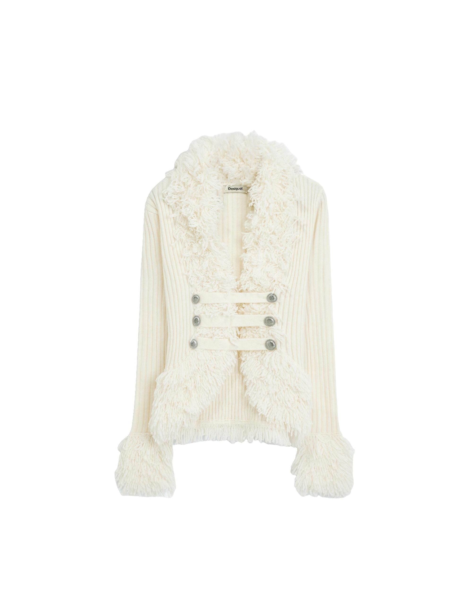 Jersey de mujer punto grueso - Desigual - Blanco Blanco-5