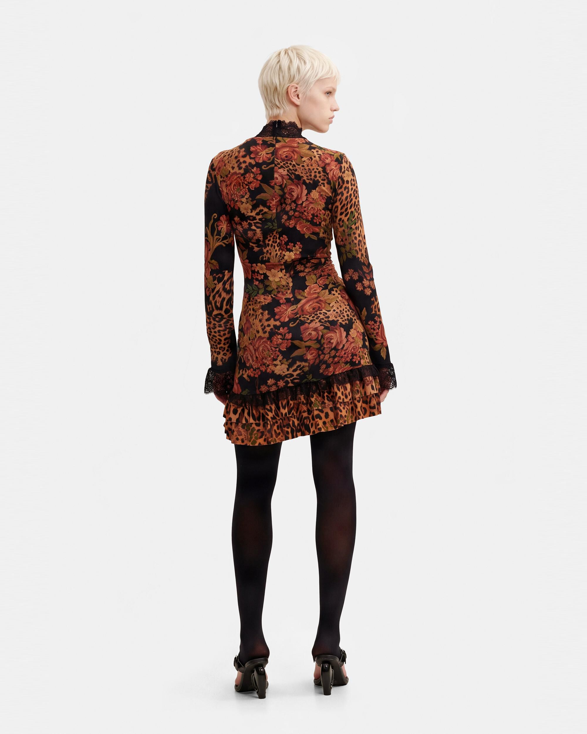 Vestido corto estampado - Desigual - Negro Negro-3