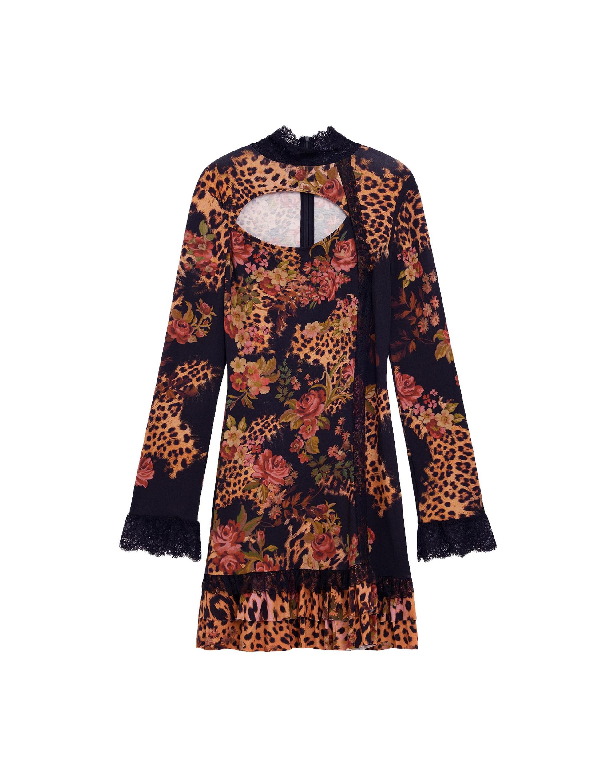 Vestido corto estampado - Desigual - Negro Negro-5