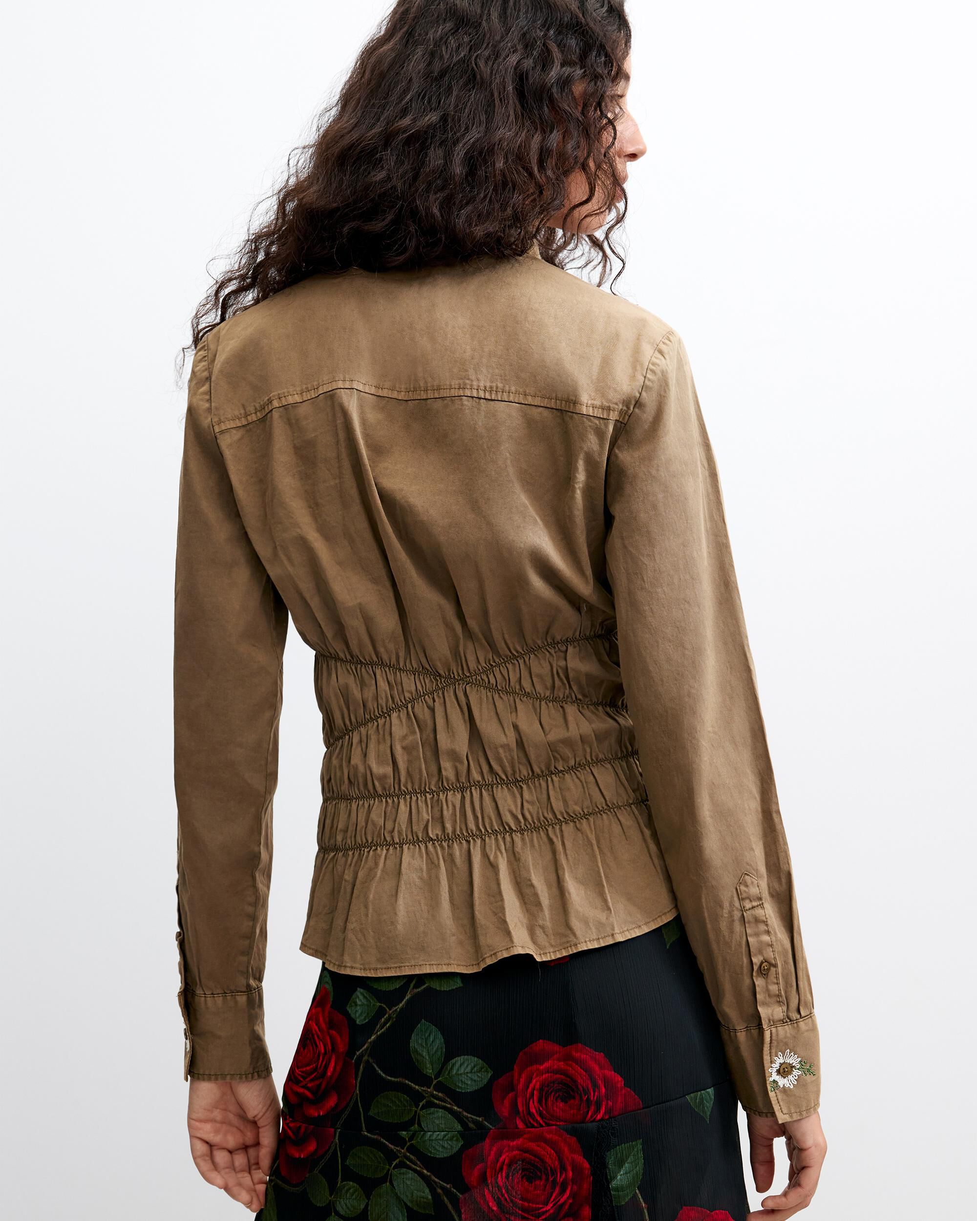 Camisa de mujer manga larga algodón - Desigual - Verde Verde-3