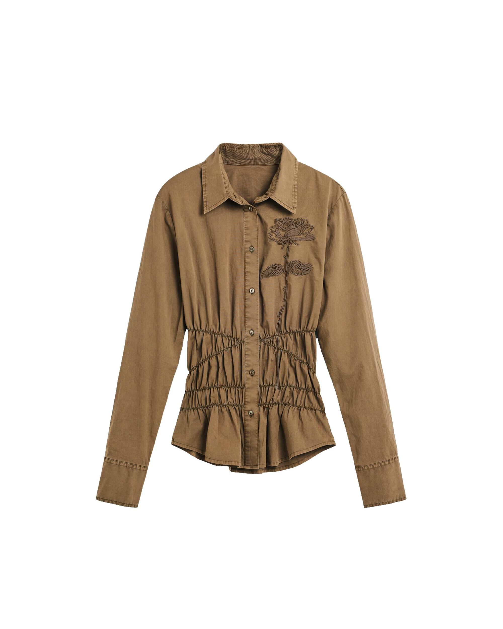 Camisa de mujer manga larga algodón - Desigual - Verde Verde-5