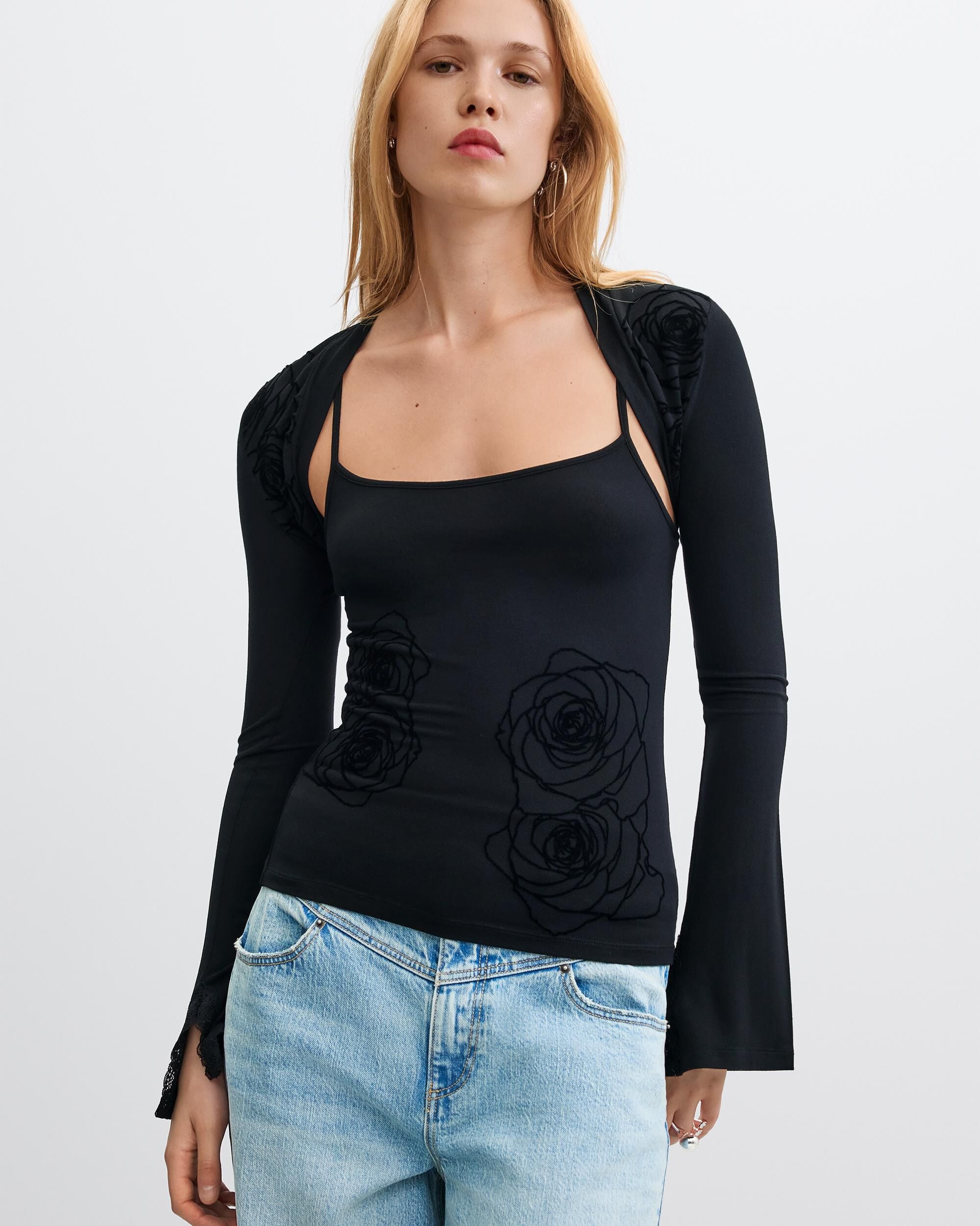 Imagen 0 de Camiseta de mujer manga larga Negro
