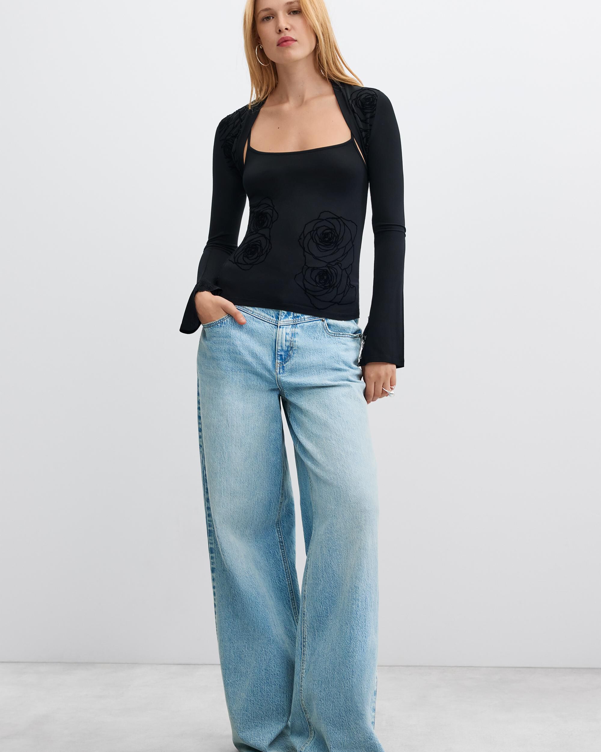 Camiseta de mujer manga larga - Desigual - Negro Negro-2