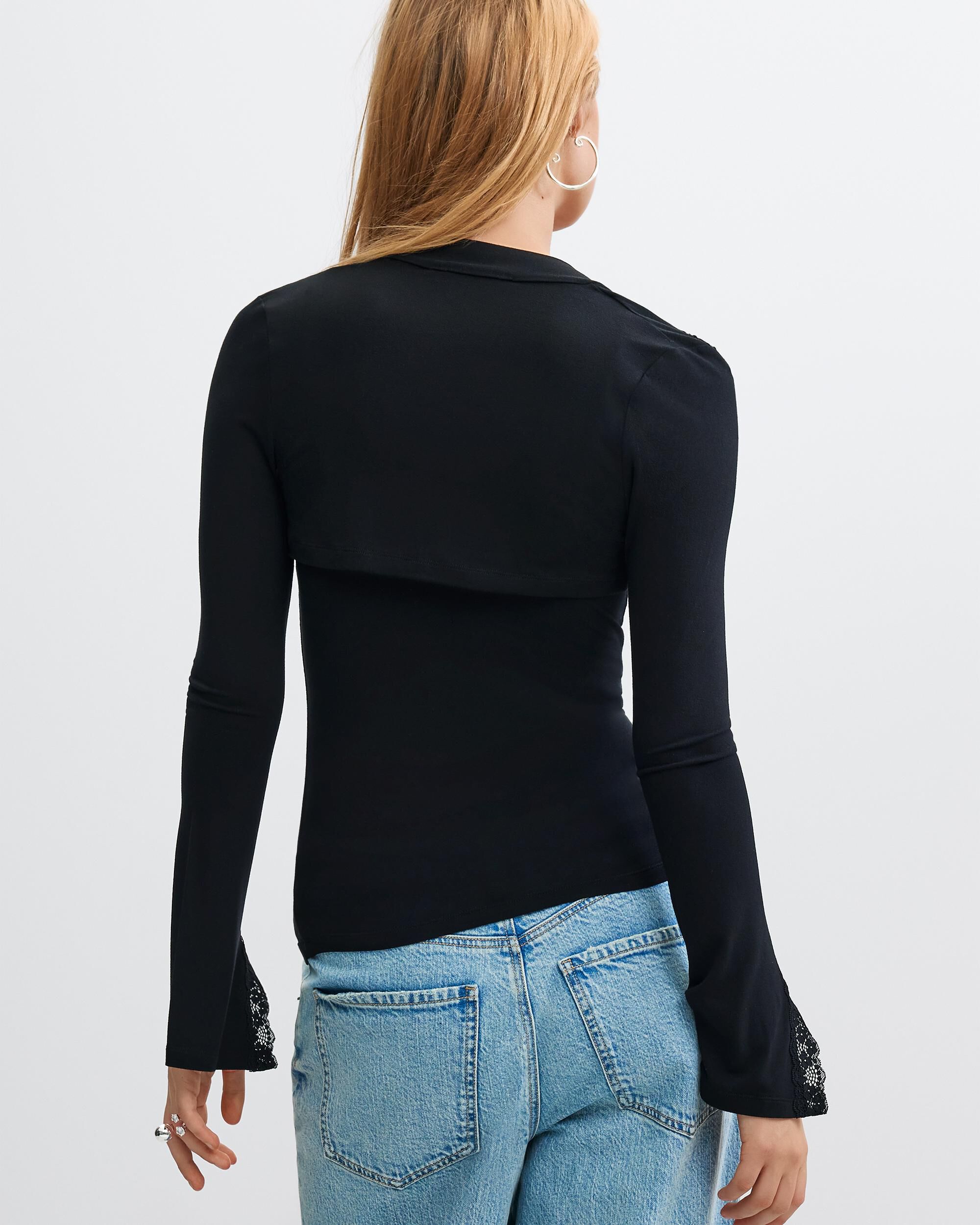 Camiseta de mujer manga larga - Desigual - Negro Negro-3