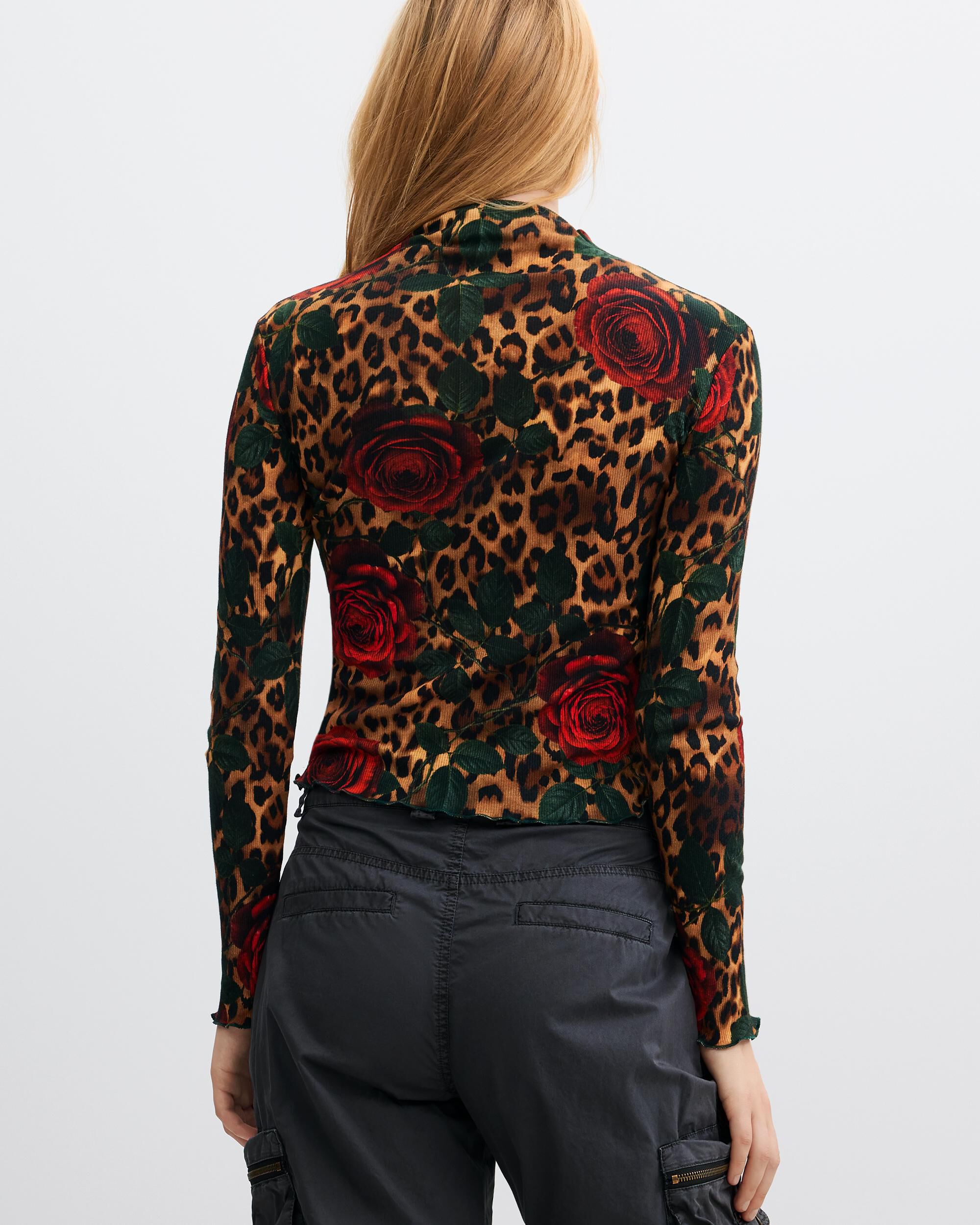 Camiseta de mujer manga larga flores - Desigual - Negro Negro-3