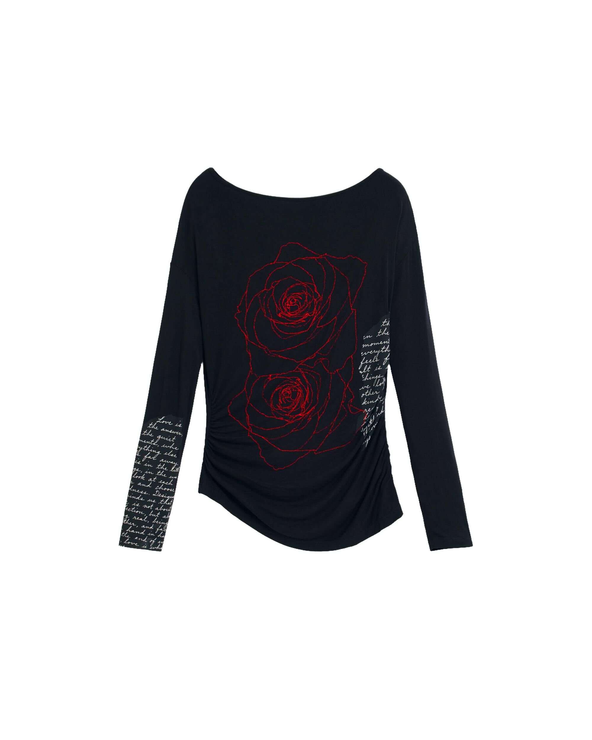 Camiseta de mujer manga larga abstracta - Desigual - Negro Negro-5