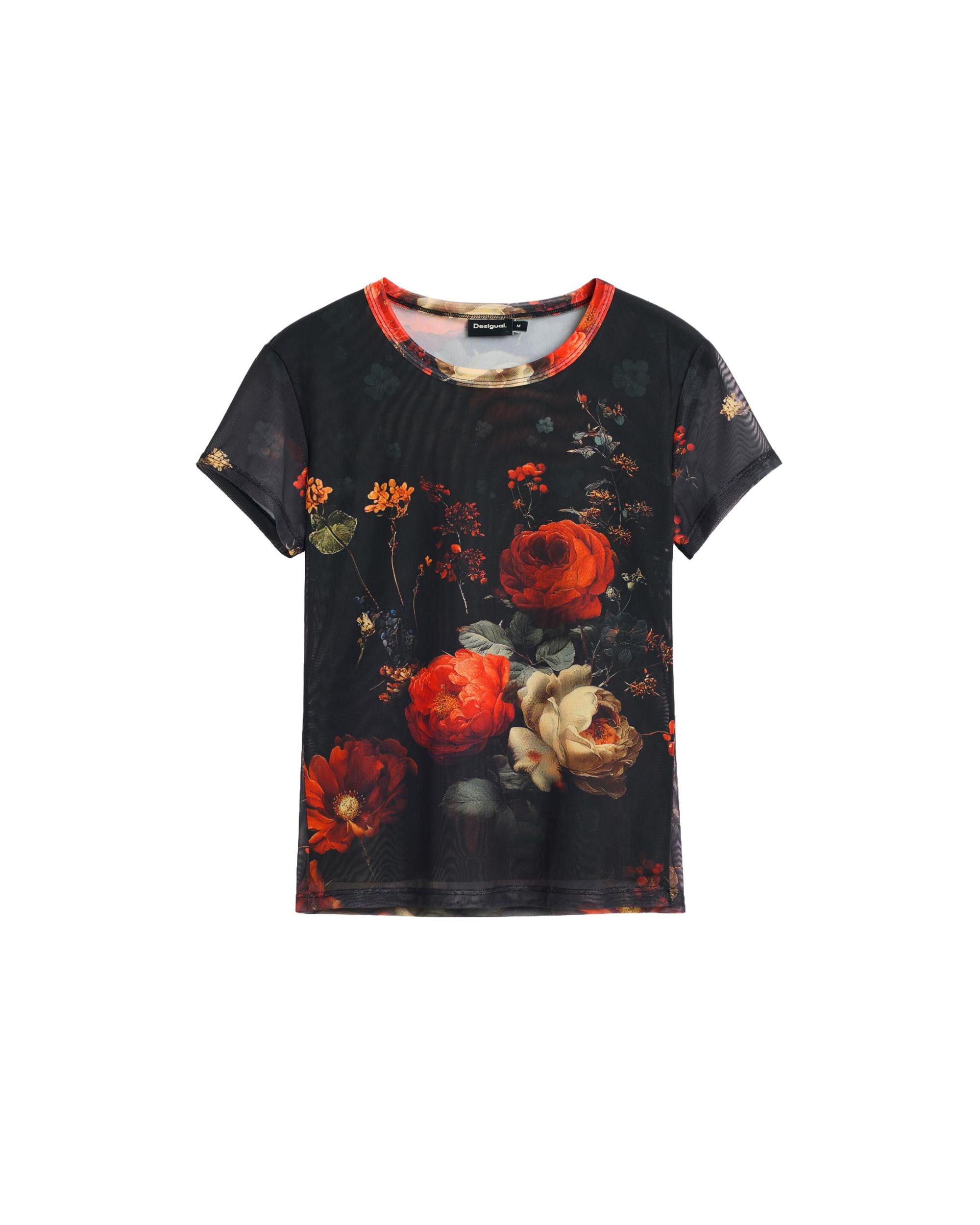 Camiseta de mujer manga corta flores - Desigual - Negro Negro-5